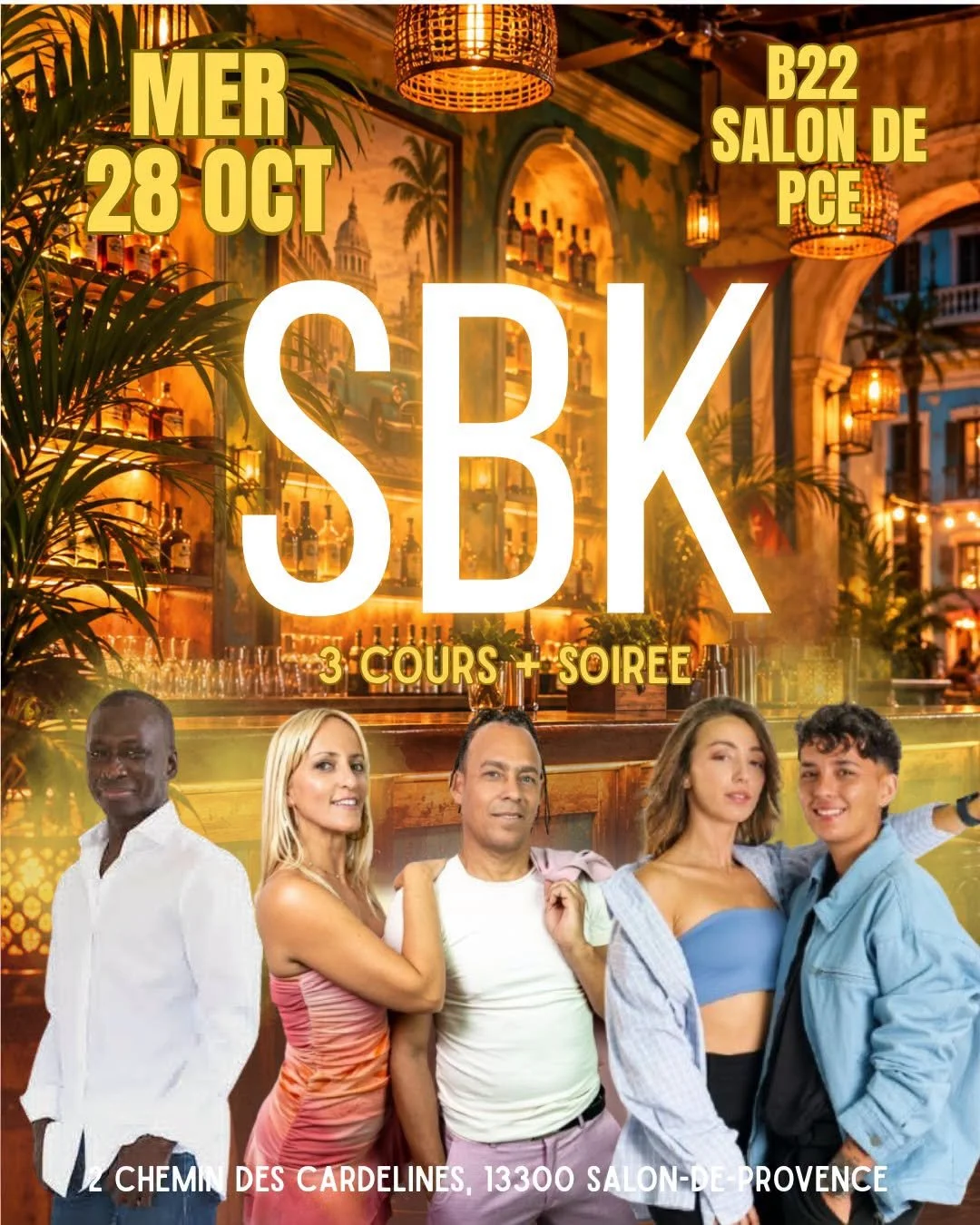 💃 MERCREDI 28 OCTOBRE &ndash; SOIR&Eacute;E SBK 🕺

Ce mercredi, direction le B22 pour une nouvelle soir&eacute;e Salsa, Bachata &amp; Kizomba avec l'&eacute;quipe Tropicuba ! 🔥

📅 AU PROGRAMME :

🕺 20h00 : Cours de Salsa avec Ben
👯&zwj;♀️ 20h30