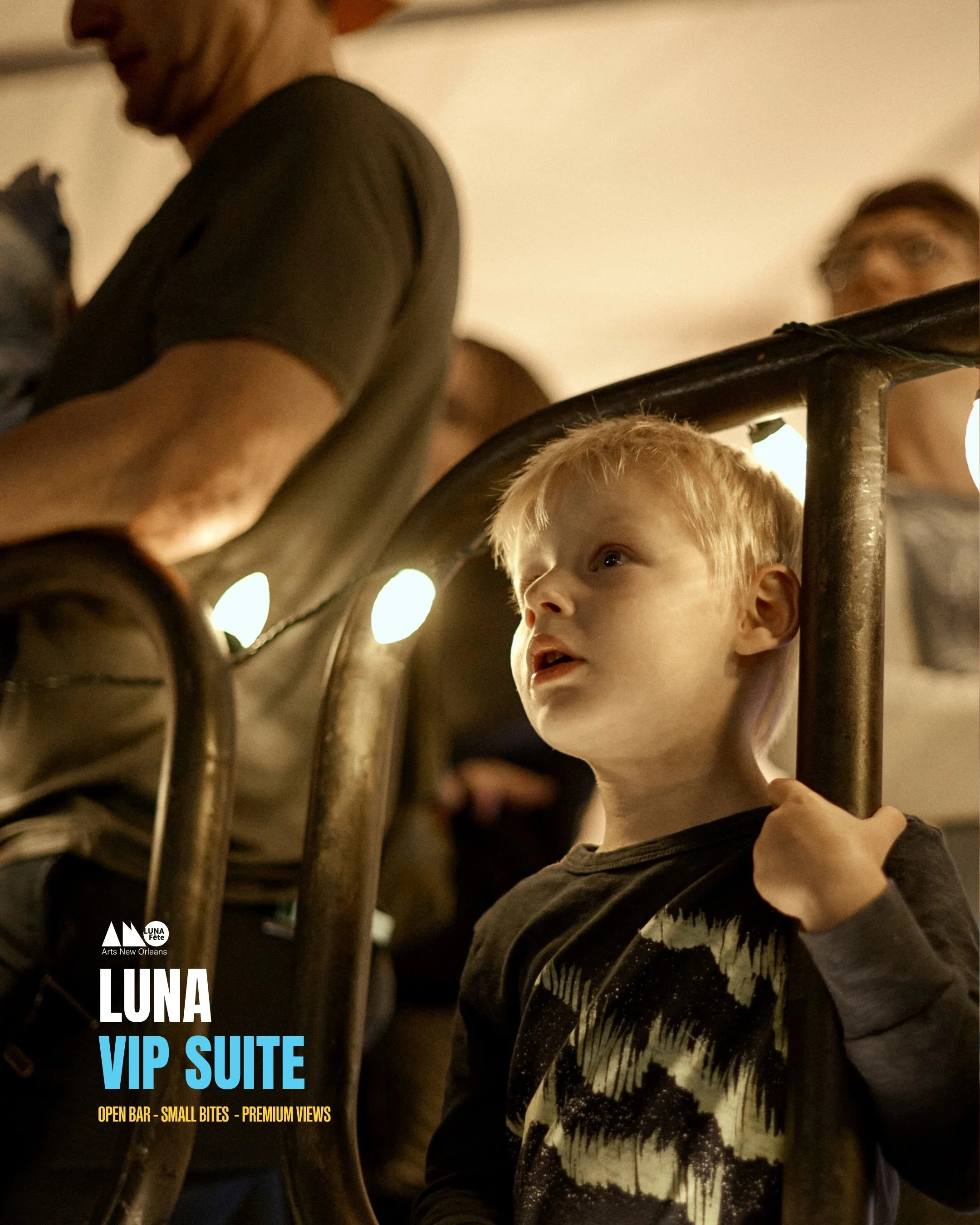 Imagine it: a little glow, a good drink, something to snack on, and the city lighting up around you. 🌙

The LUNA F&ecirc;te VIP Suite is a place to settle in between moments, catch the projections from a great view, and enjoy the night with a little
