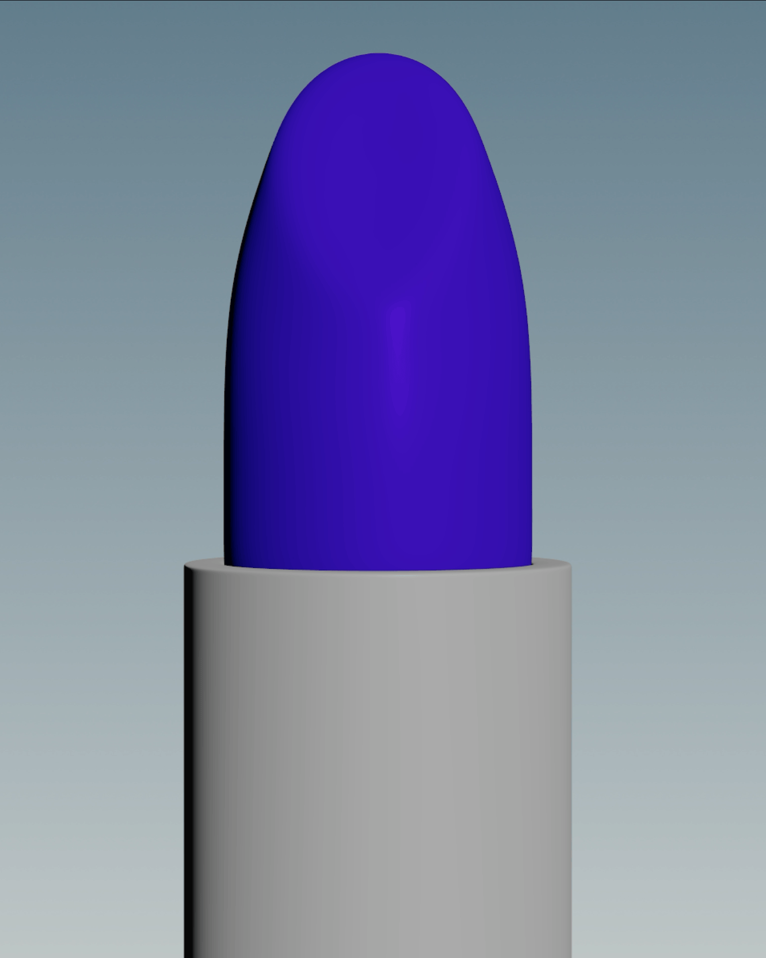 A 3D model of a lipstick in a behind-the-scenes playblast of a Houdini FLIP melting simulation set against a gradient background.