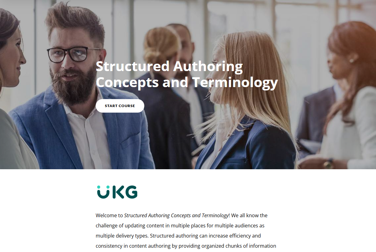 Structured Authoring Concepts and Terminology self-paced course, built in Articulate Rise