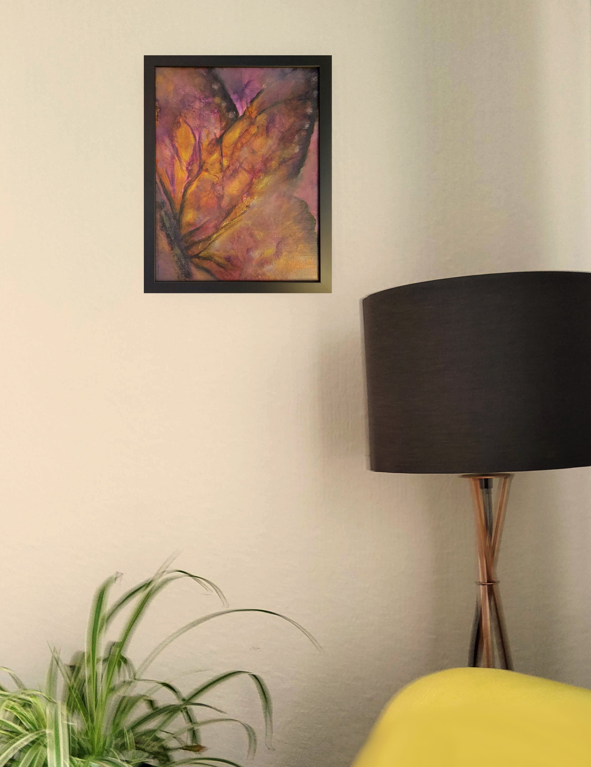 breaking free abstract painting of a butterfly on the wall