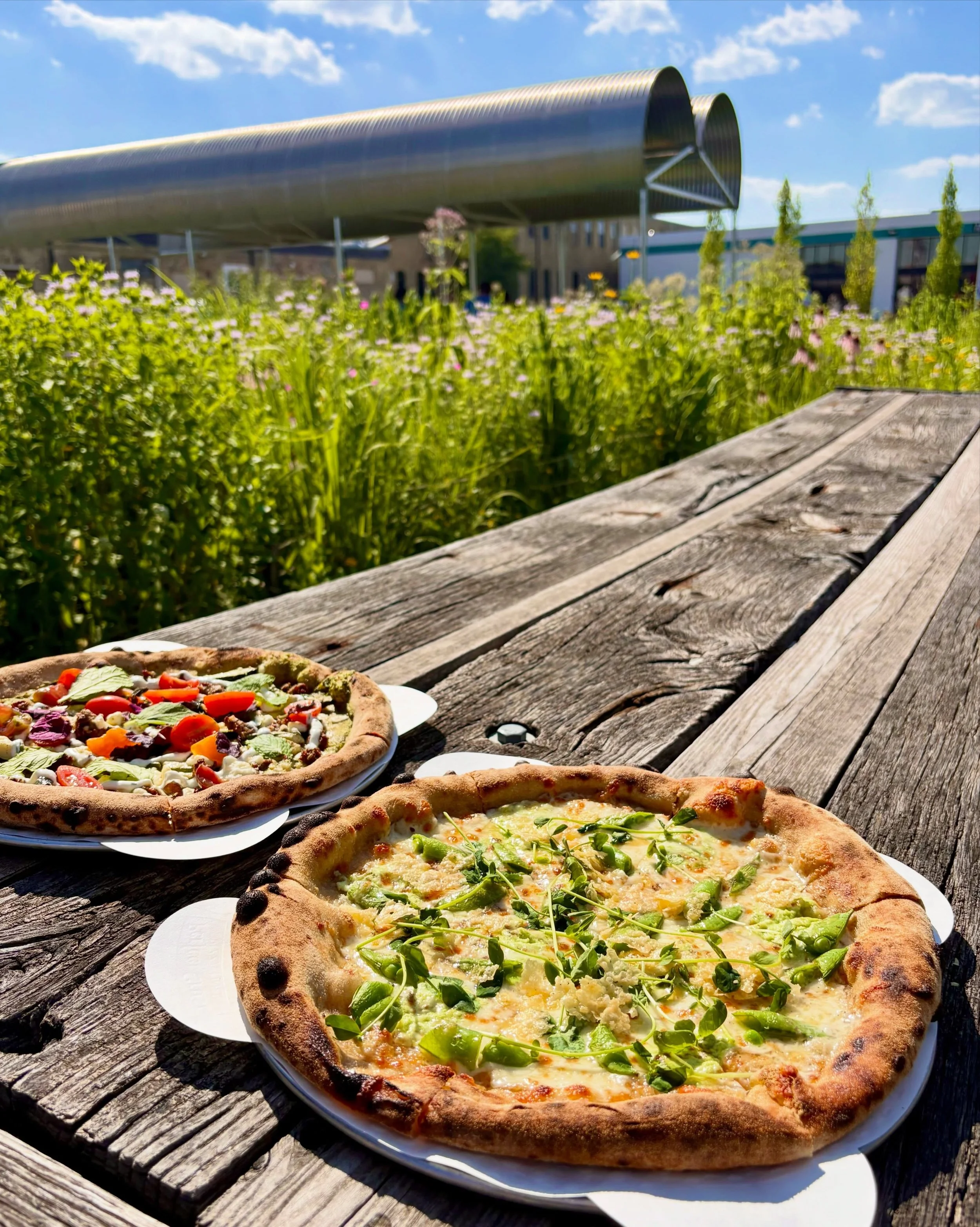 What summer should look like🌞

New this weekend at @bangbrewing:
🍕ZUKES OF MYKONOS | lamb sausage, zucchini, crushed tomato, olive, red onion, cheese blend, feta, arugula
🍕GOING GREEN | caramelized onion mornay, cheese blend, spring pea ricotta, p