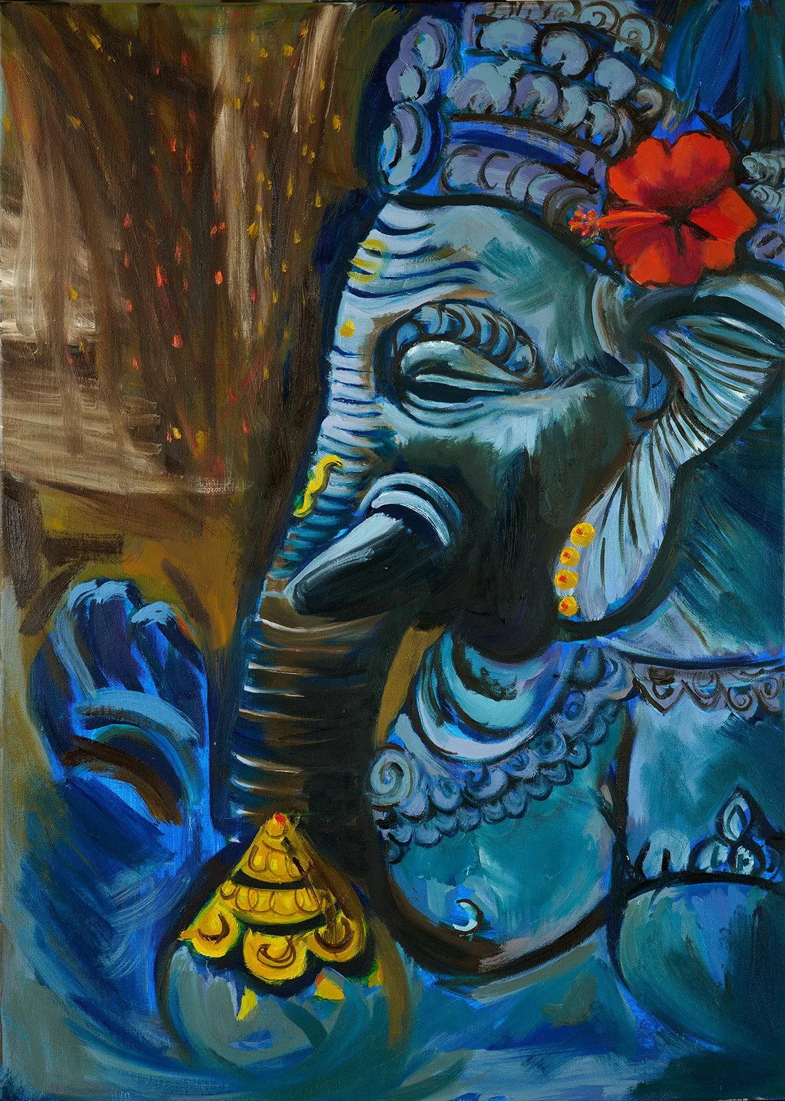 Lord Ganesh - oil on canvas - 50x70 cm - 2024