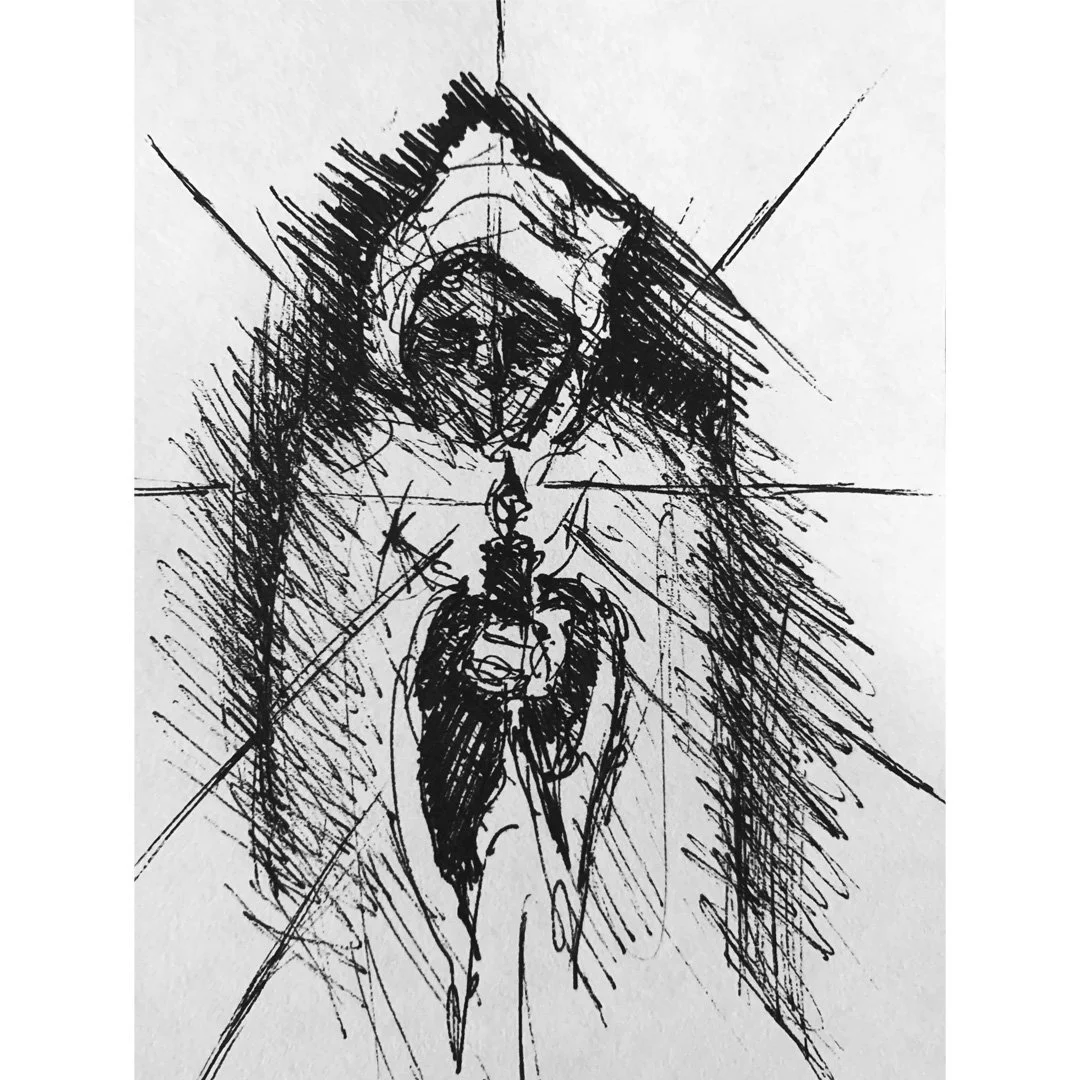 candlelight vigil drawing by nick mott