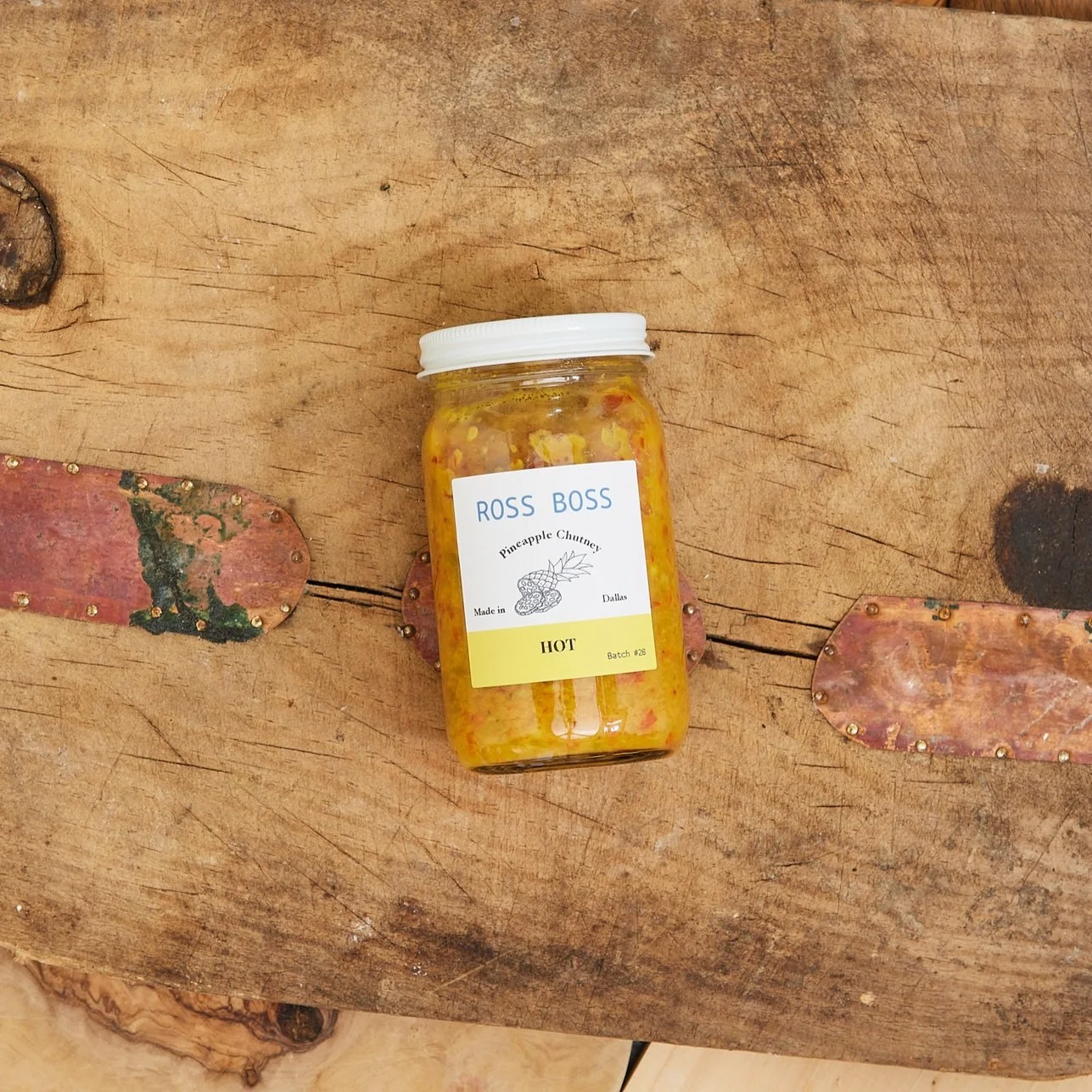 Original Ross Boss jar of pineapple chutney