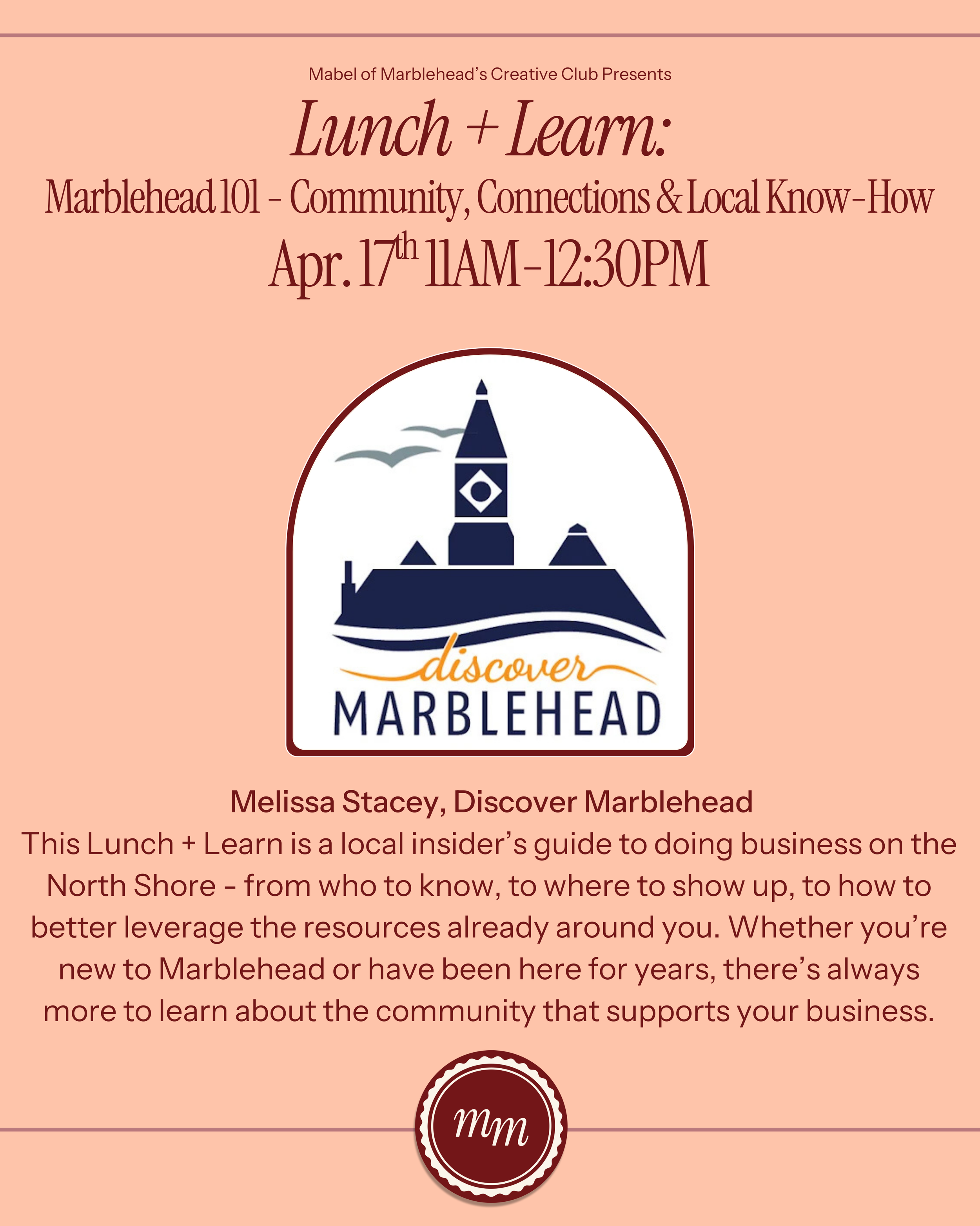 Lunch + Learn: Marblehead 101 - Community, Connections & Local Know-How