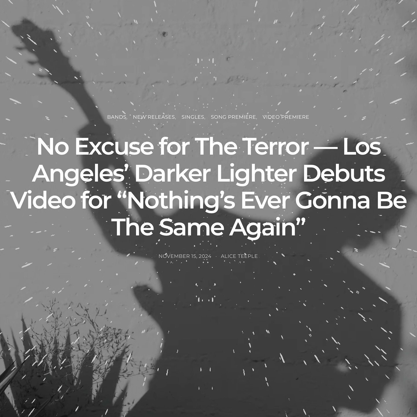The official music video for Nothing&rsquo;s Ever Gonna Be The Same Again is out now - exclusive premier via @postpunkonline. Check out the article on the song + the video via links in my profile + story.
