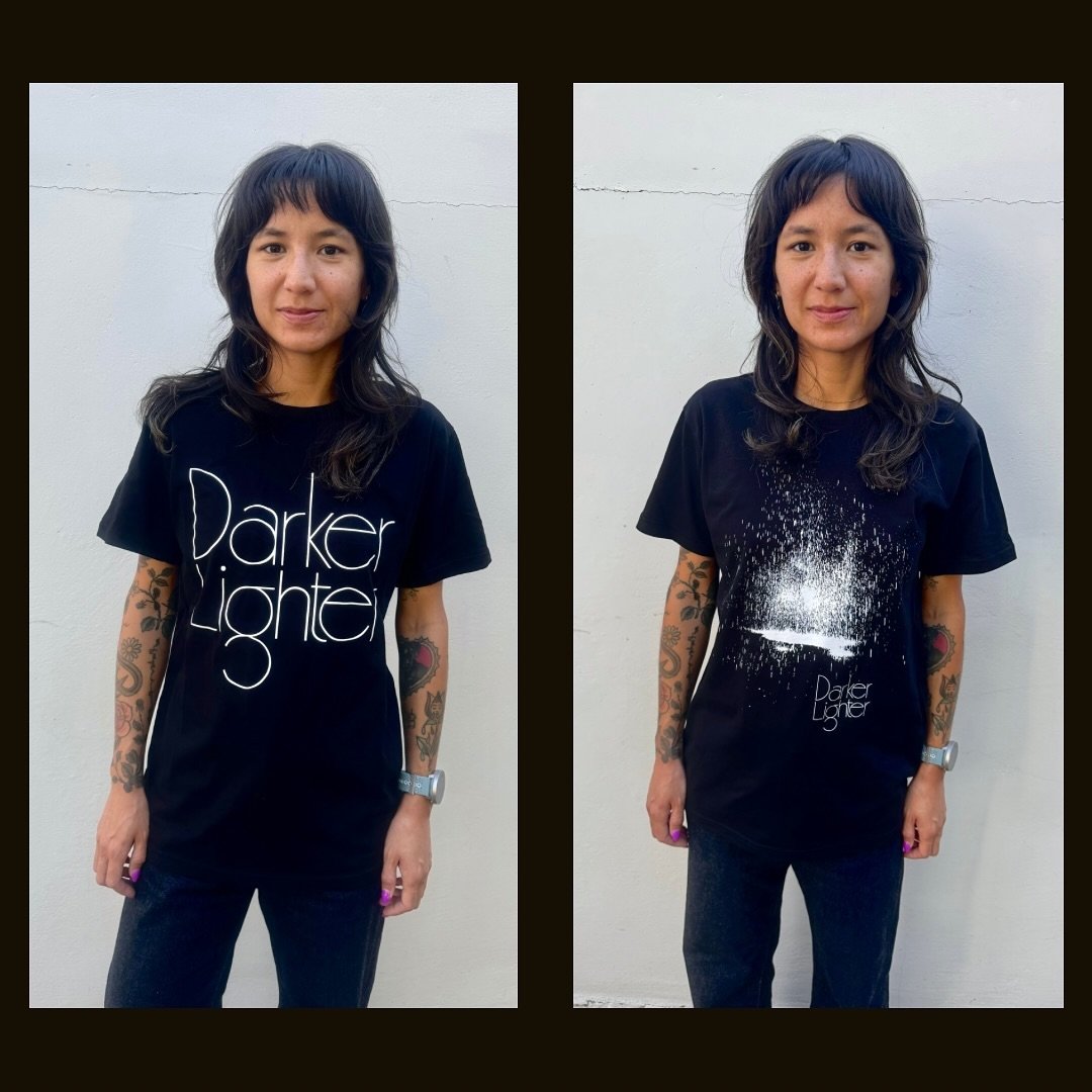 Darker Lighter shirts are here. Available to order now via the merch store link in my profile.
⁣
2 styles designed by @belhumdesign &amp; printed by @turnstile.screenprinting.co with the guidance of @crad_bollin on mid-weight 100% preshrunk carded co