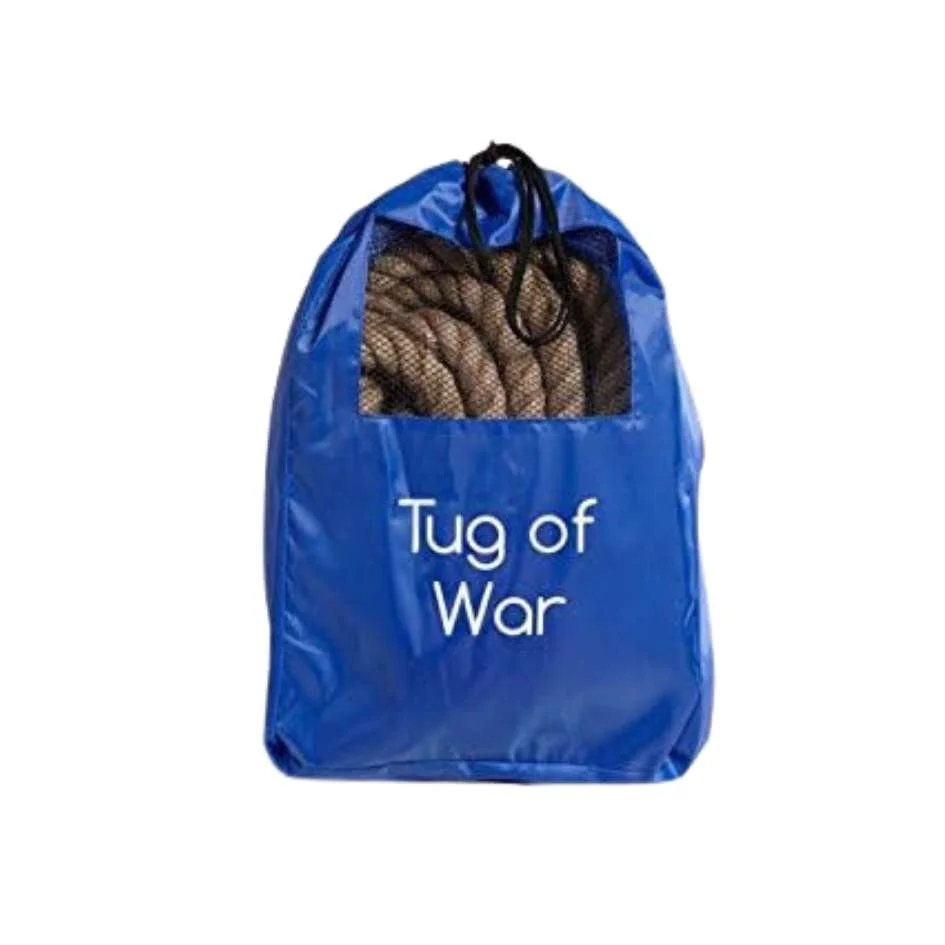 Tug of war rope in blue bag