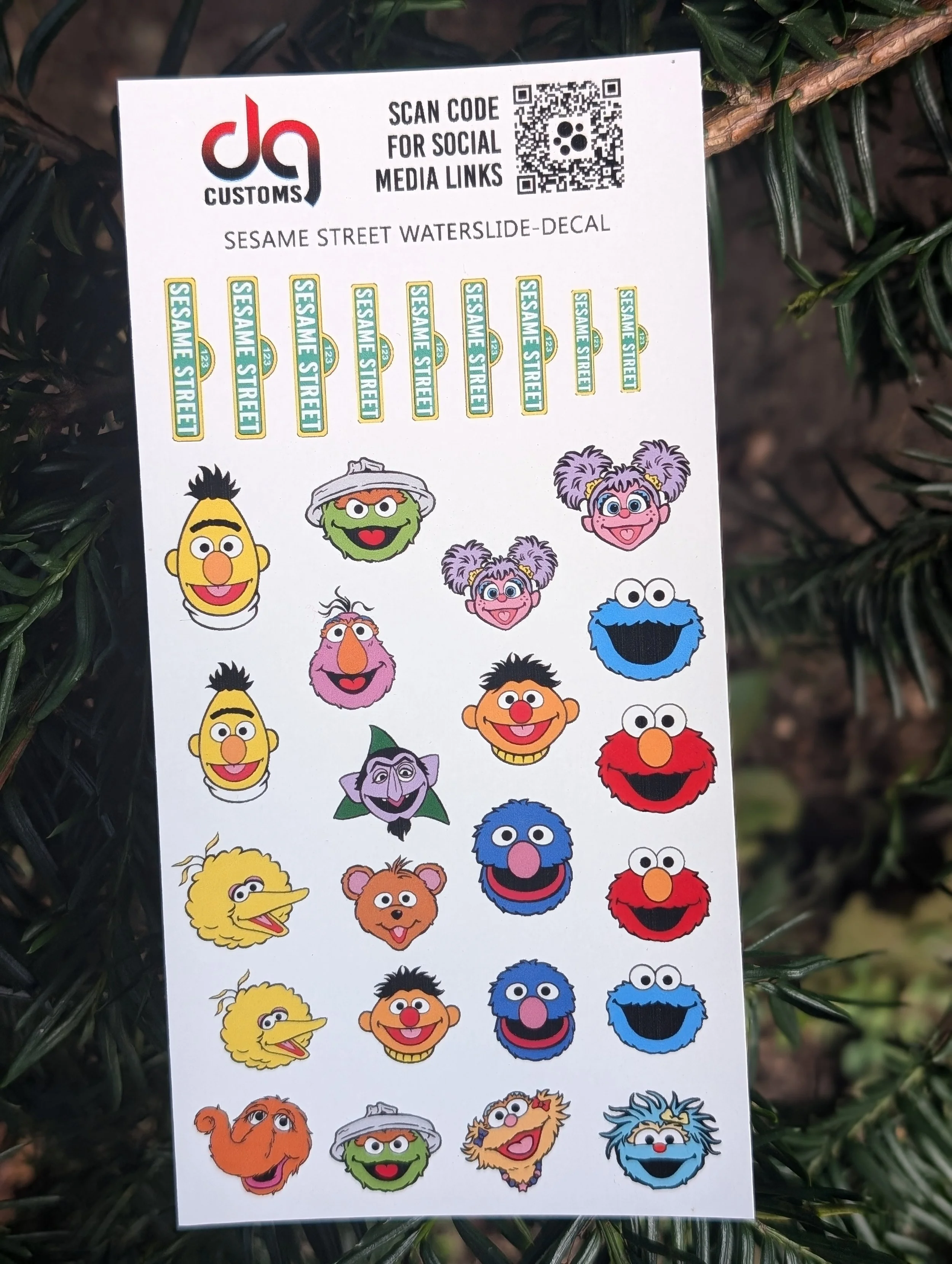 sesame street inspired nail waterslide decal sticker, sesame street characters, birthday idea nails