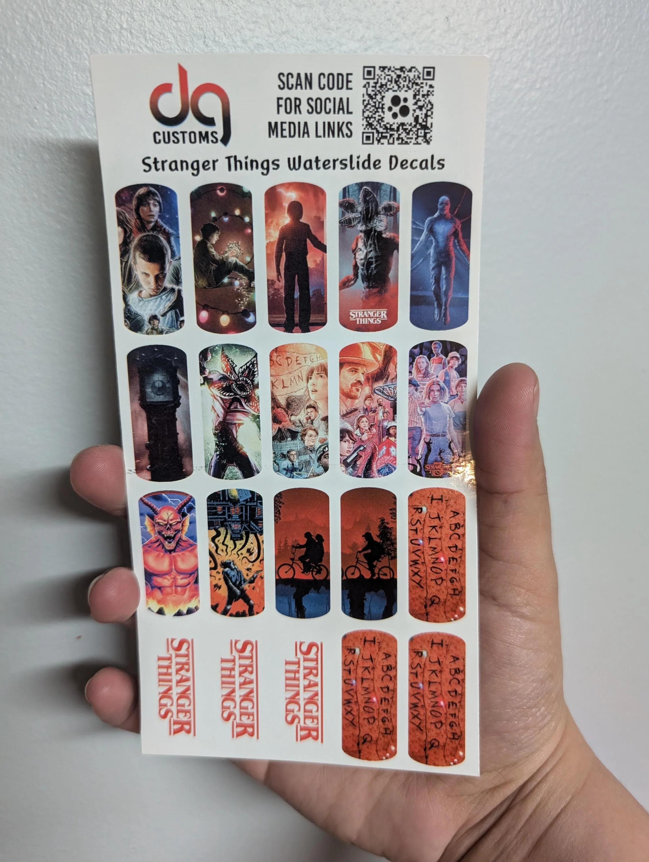 stranger things waterslide nail decal sticker, stranger things netflix show nail, stranger things inspired nail stickers