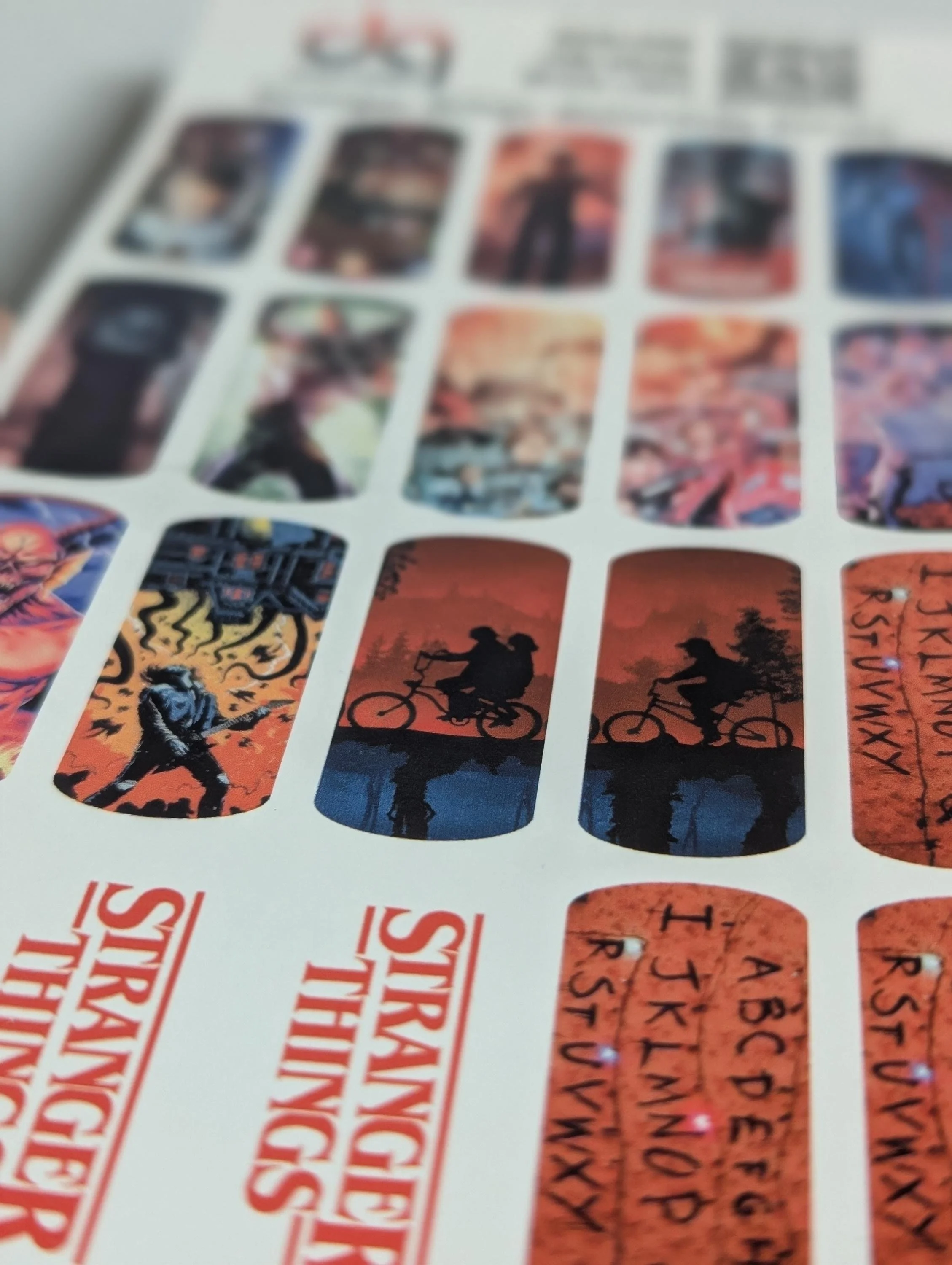 stranger things waterslide nail decal sticker, stranger things netflix show nail, stranger things inspired nail stickers