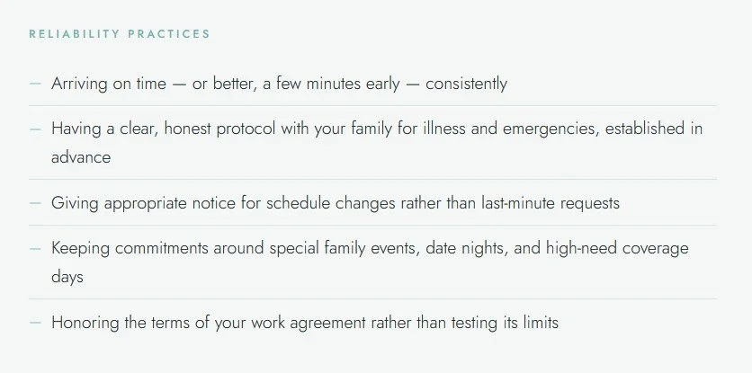 List of reliability practices