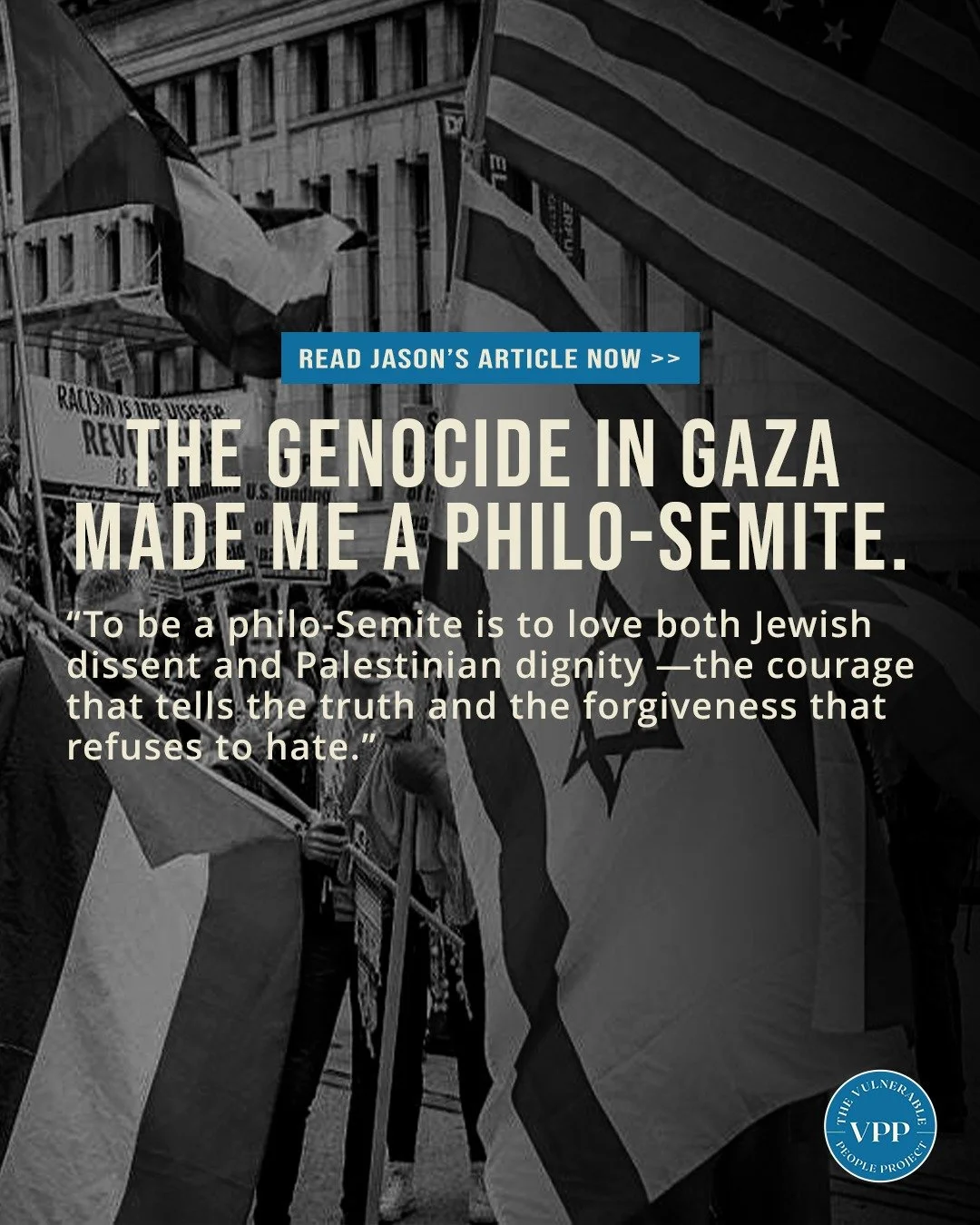 In his latest essay, Jason Jones reflects on how unimaginable suffering in Gaza deepened his love for both the Jewish and Palestinian peoples.

He writes of Jewish thinkers who speak truth when power demands silence &mdash; and of Palestinians who ch