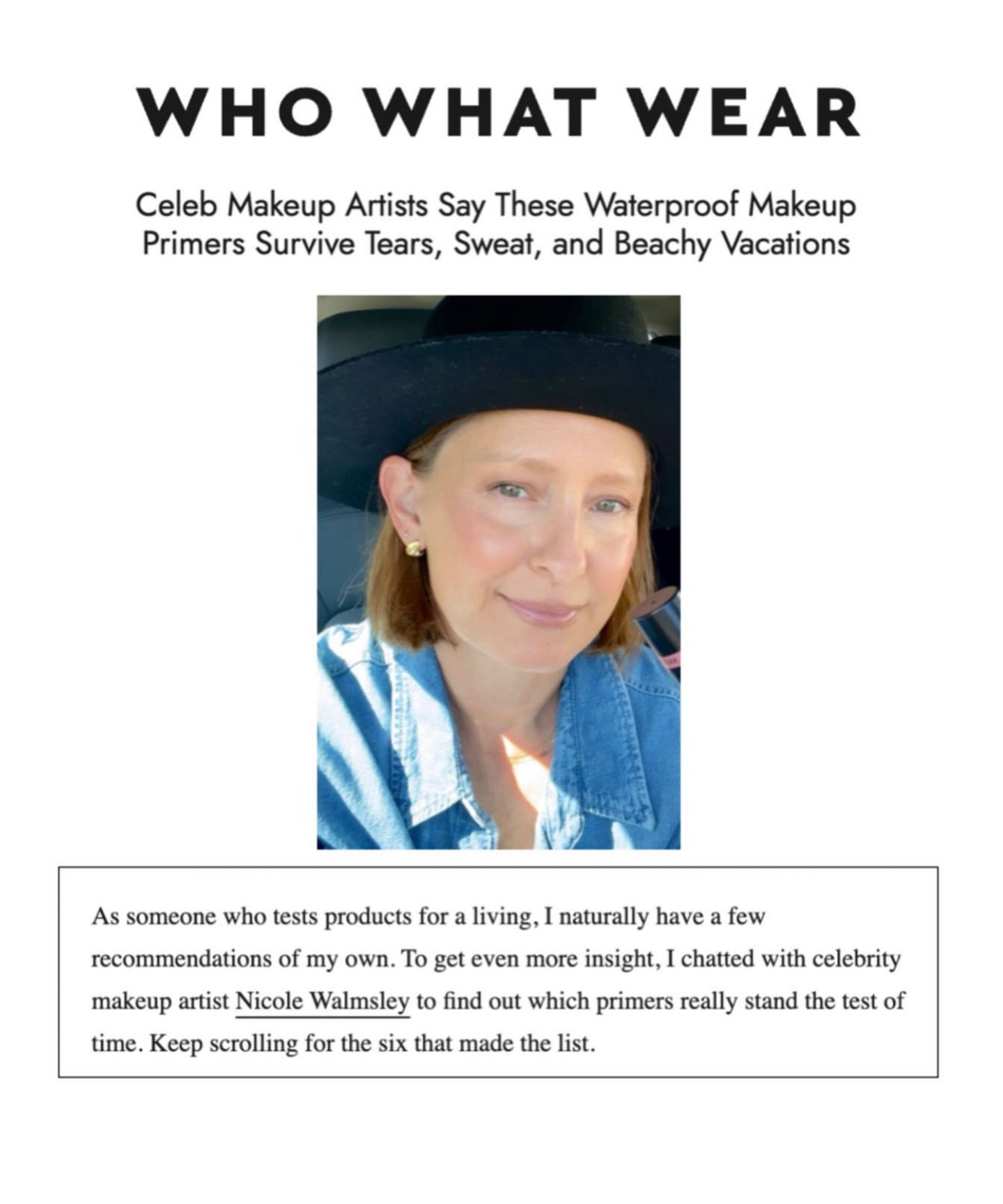 WHO WHAT WEAR
・・・
Celebrity Makeup Artist @nicolewalmsley shares with @whowhatwear her go-to waterproof makeup primers that survive tears, sweat and beach vacations.

Thank you @whowhatwear @sabrinasamone_ @rljpr