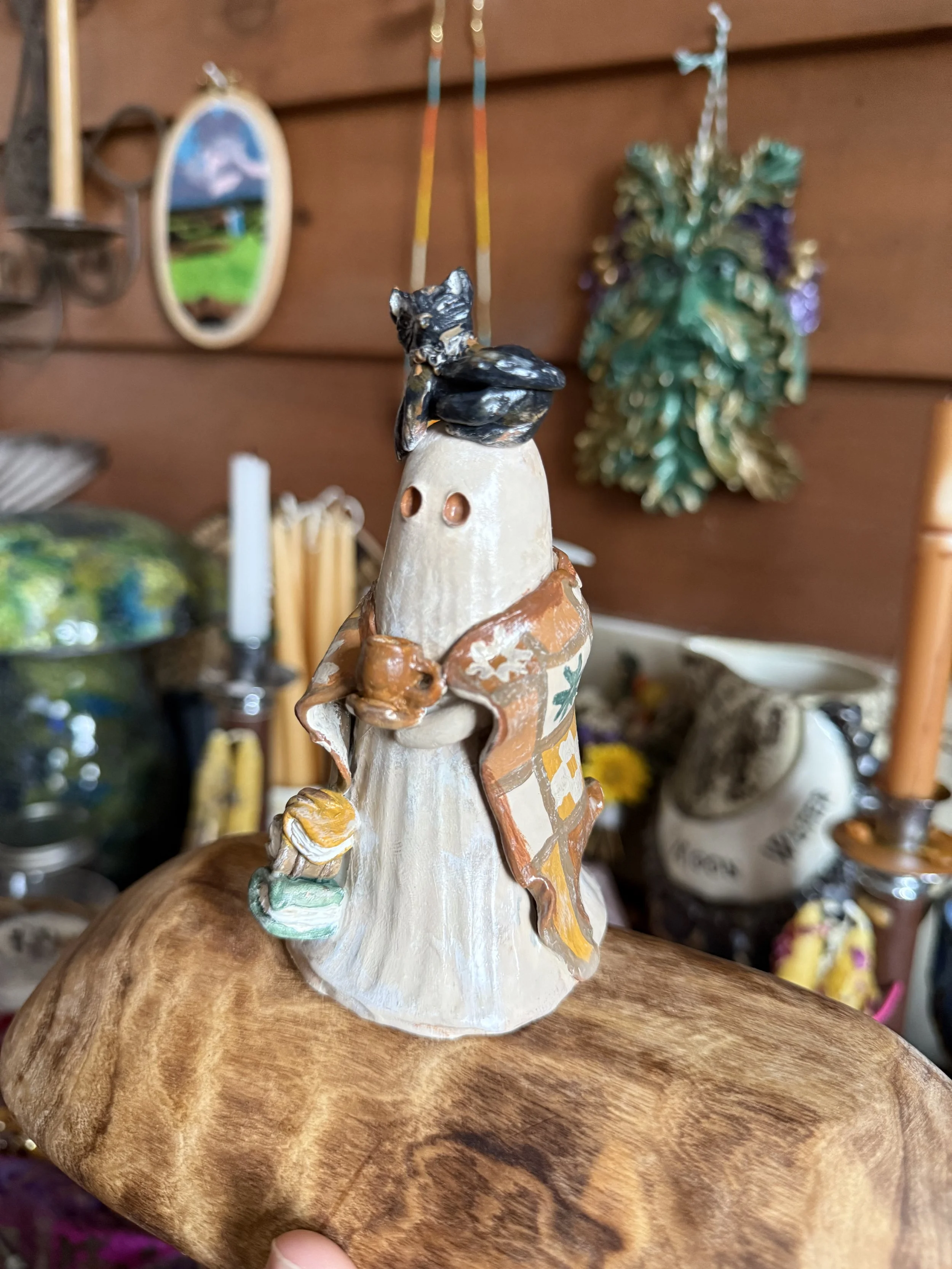 Cozy Clementine Art Ghost Sculpture