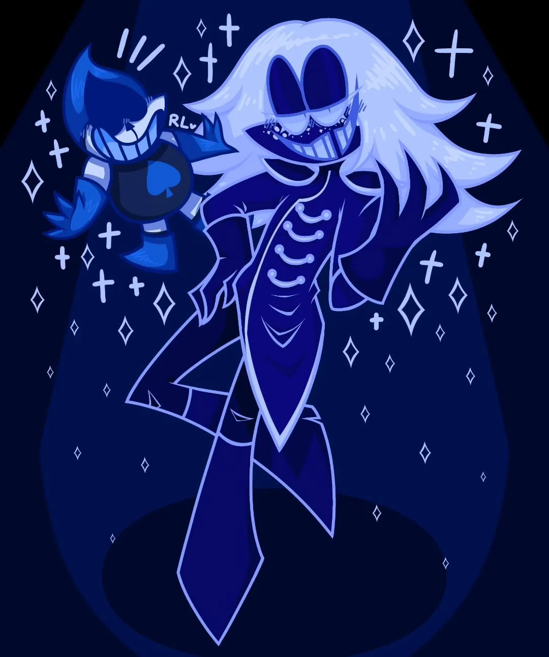 wife (&amp; his son)
 
hi i like deltarune now &amp; the blue tumblr sexyman that talks stupidly is my fav character 

#art #digitalart #deltarune #deltarunefanart #rouxlskaard #rouxlskaarddeltarune #rouxlskaardfanart #lancer #deltarunelancer #deltar