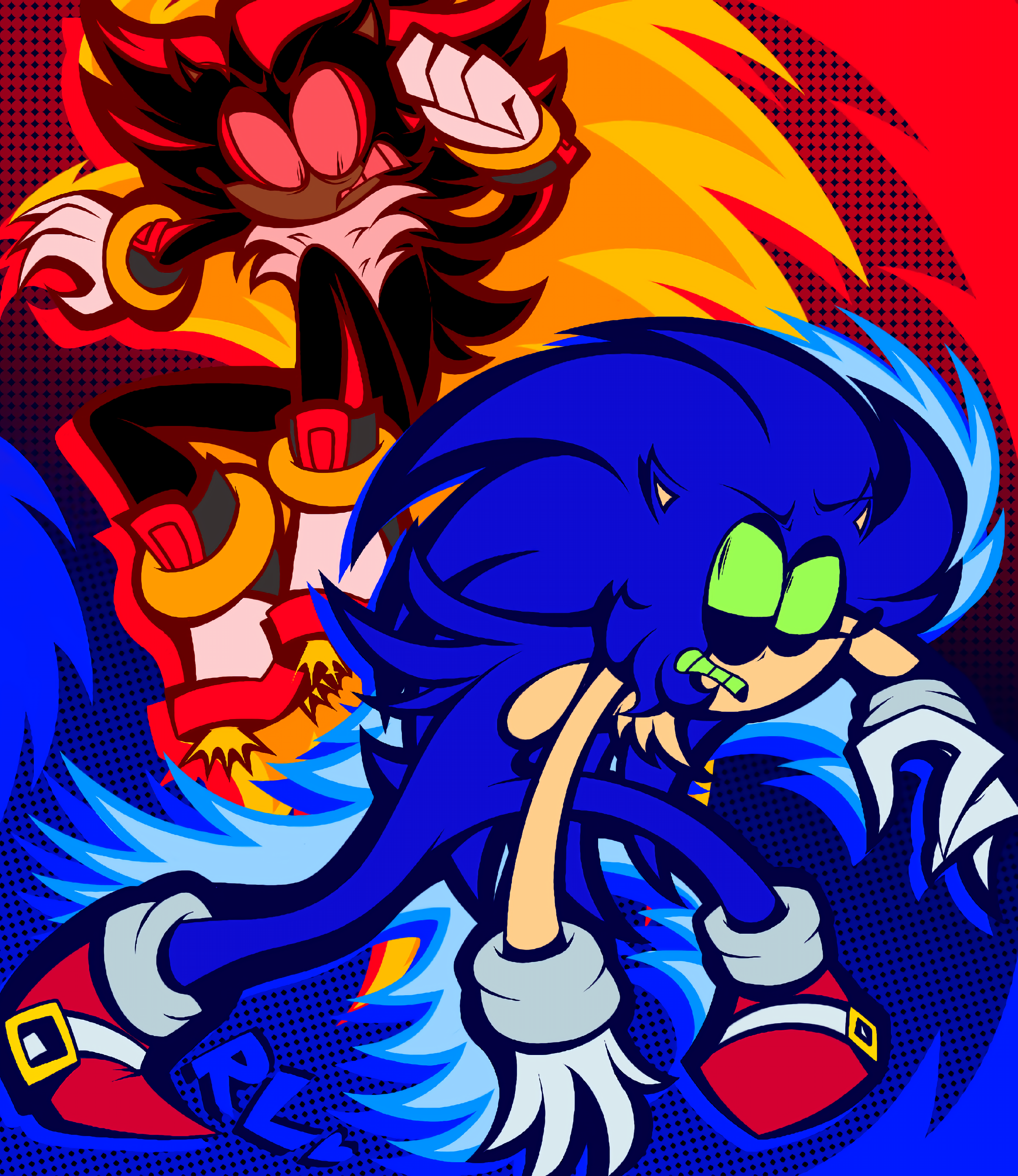 Sonic VS. Shadow print