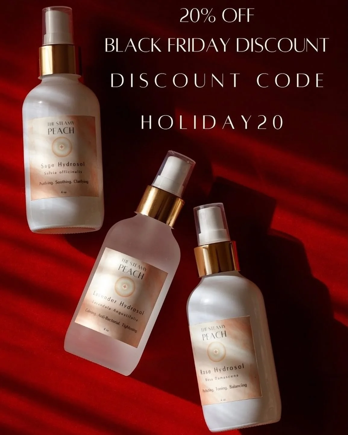 Enjoy 20% Off at The Steamy Peach from November 27th thru December 2nd. Coupon Code HOLIDAY20