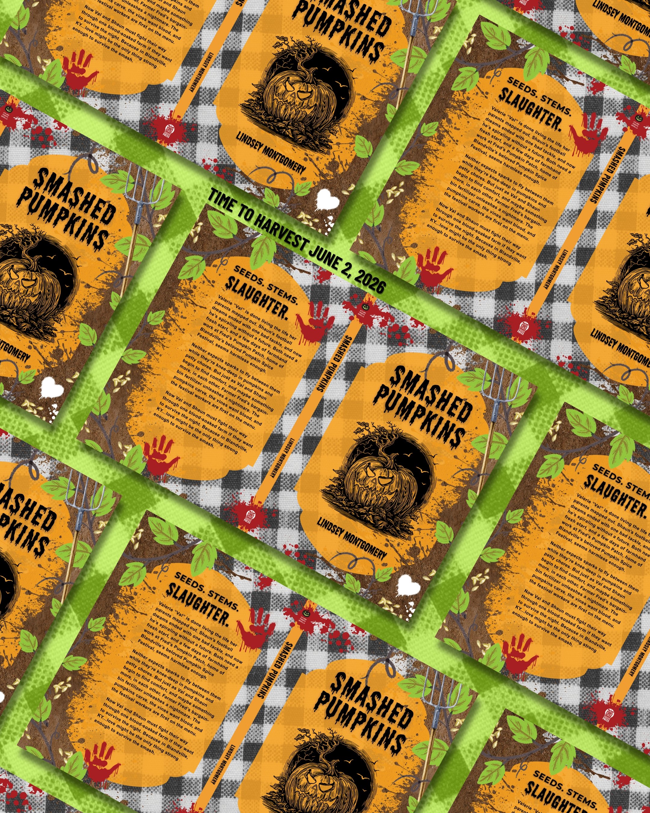 Repeating image of the full book cover with text: Time to Harvest, June 2, 2026