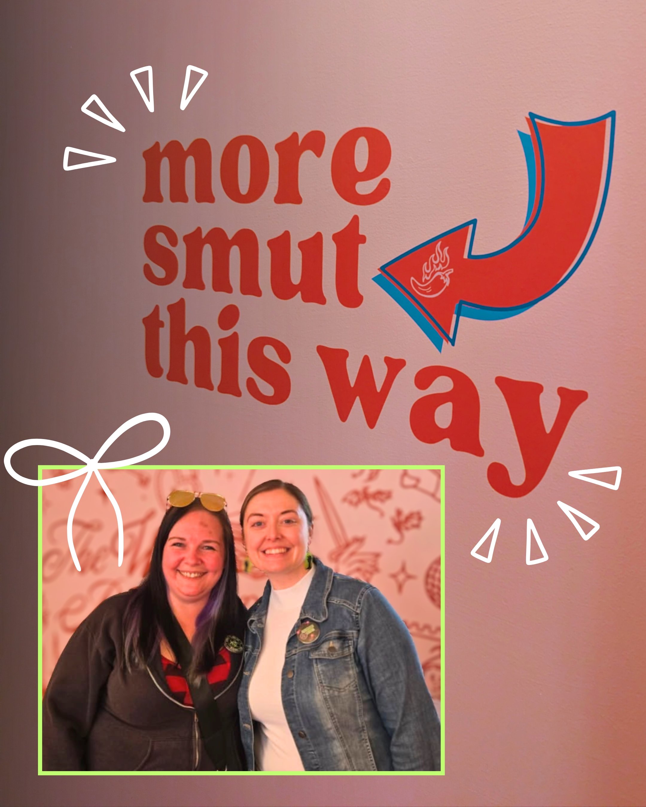 Me with a reader at the Well Red Damsel Bookshop