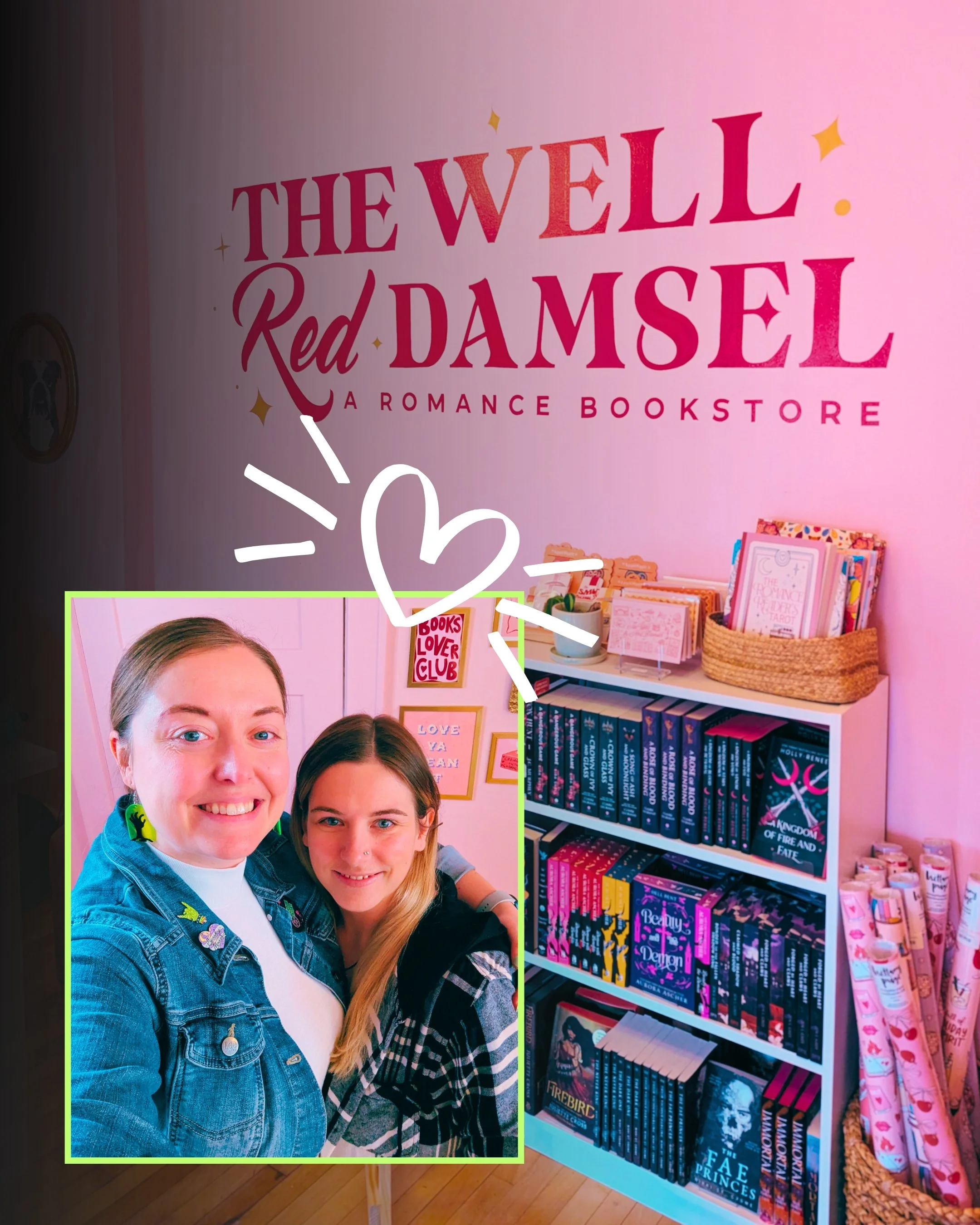 Me with a reader at the Well Red Damsel Bookshop
