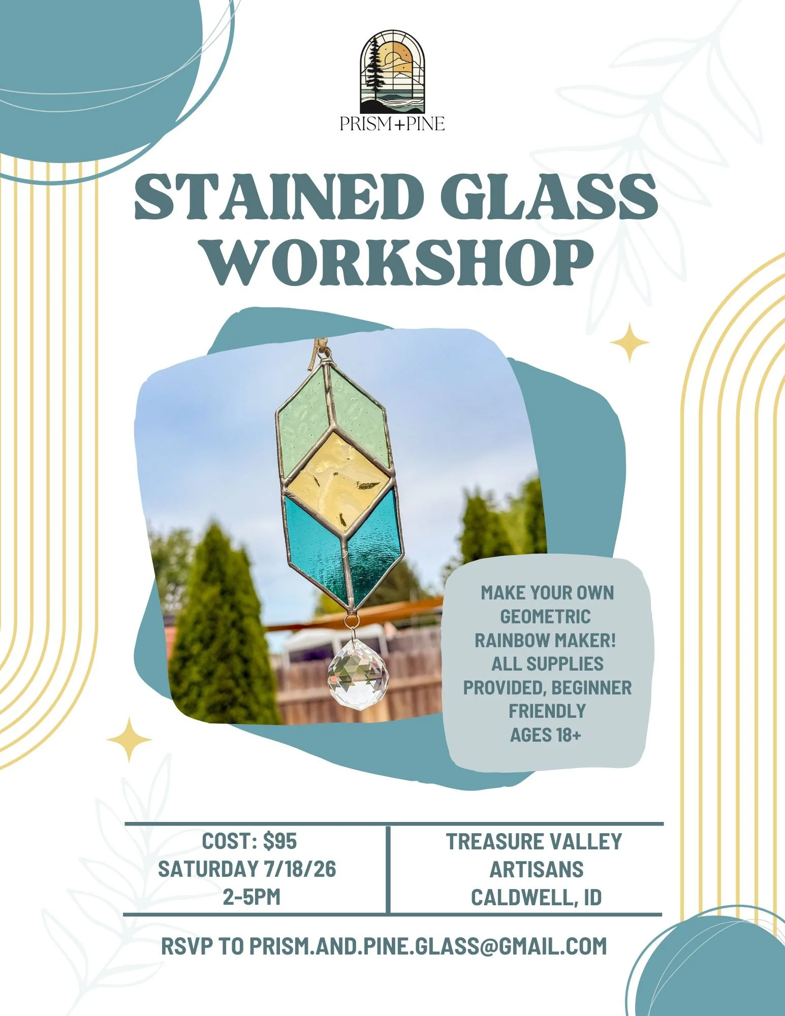 Geometric Rainbow Maker Stained Glass Workshop