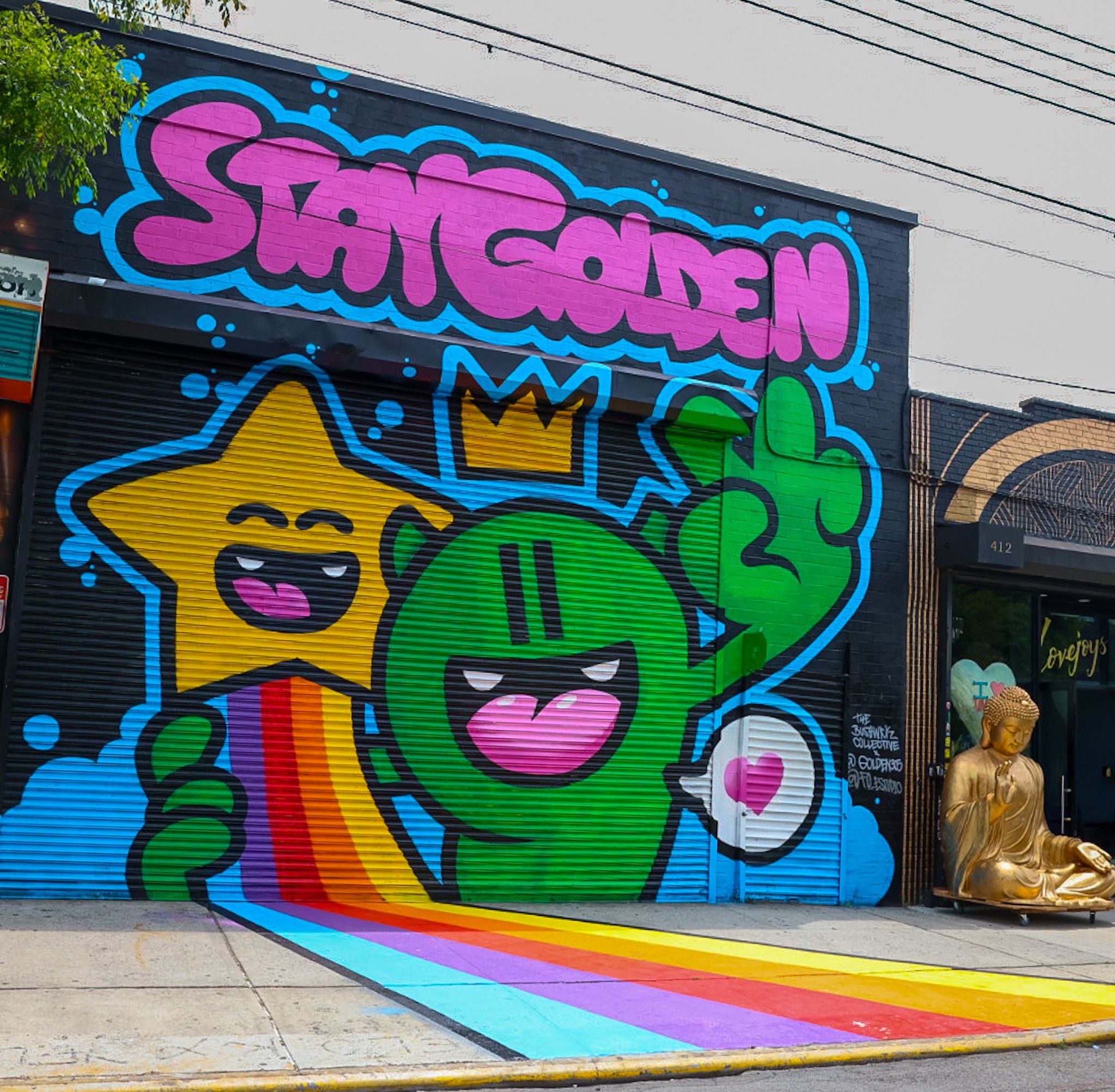 Artist, Golden305. The Bushwick Collective block party, Brooklyn