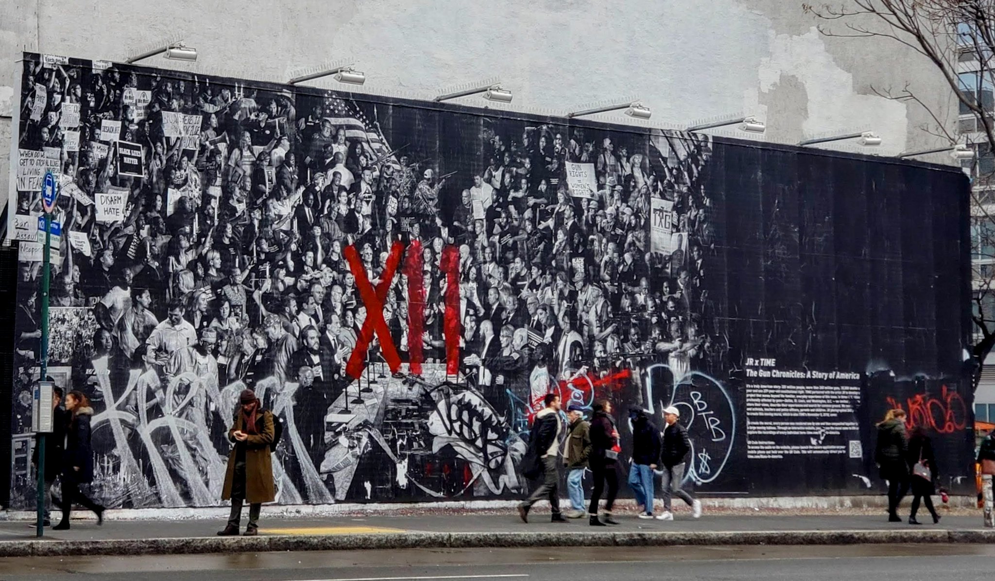 The Bowery Street Art Wall. Art by JR, Soho NYC