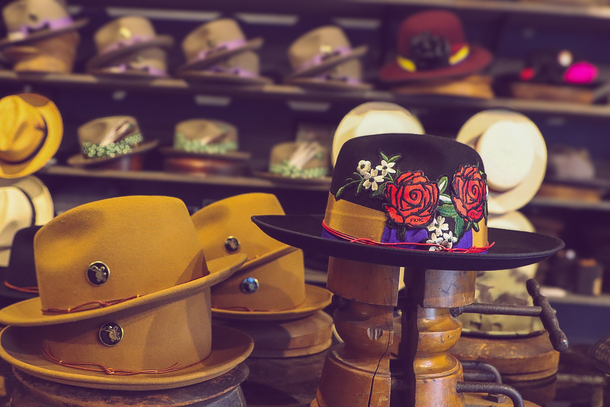 Flamekeeper Hats in Harlem, NYC. Beautiful creations from Milliner Marc Williamson
