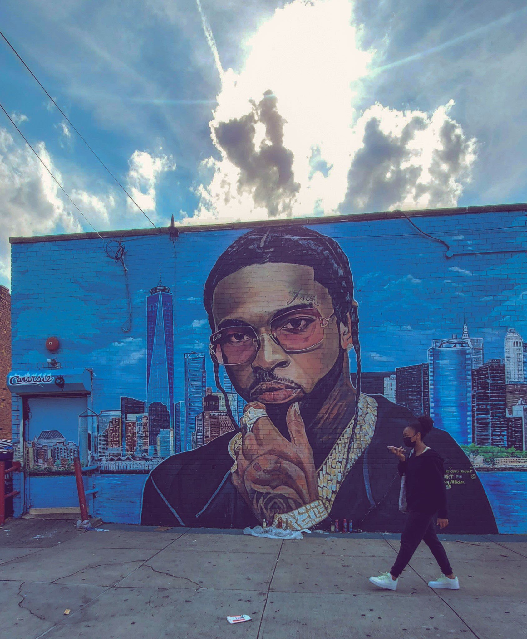 Mural by artist, Pop Smoke. Brooklyn NYC