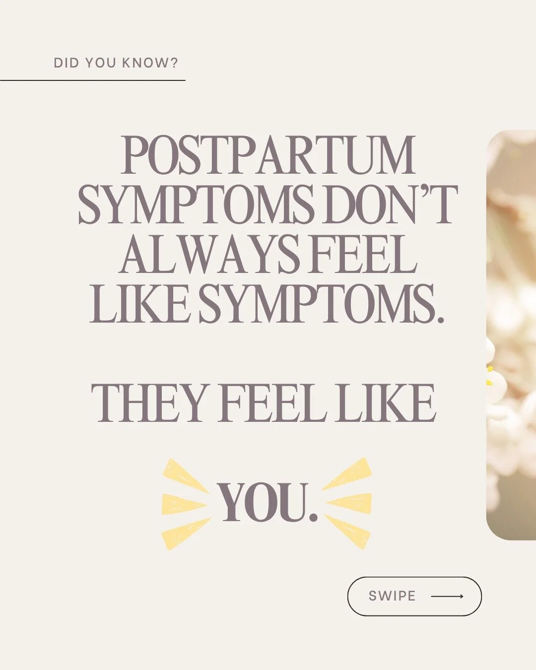 What if what you&rsquo;re feeling isn&rsquo;t you&hellip;
but a symptom?

Mental health symptoms often feel like unwanted personality traits- especially in the postpartum period. They can feel final, all-encompassing, and never-ending.

But when you 