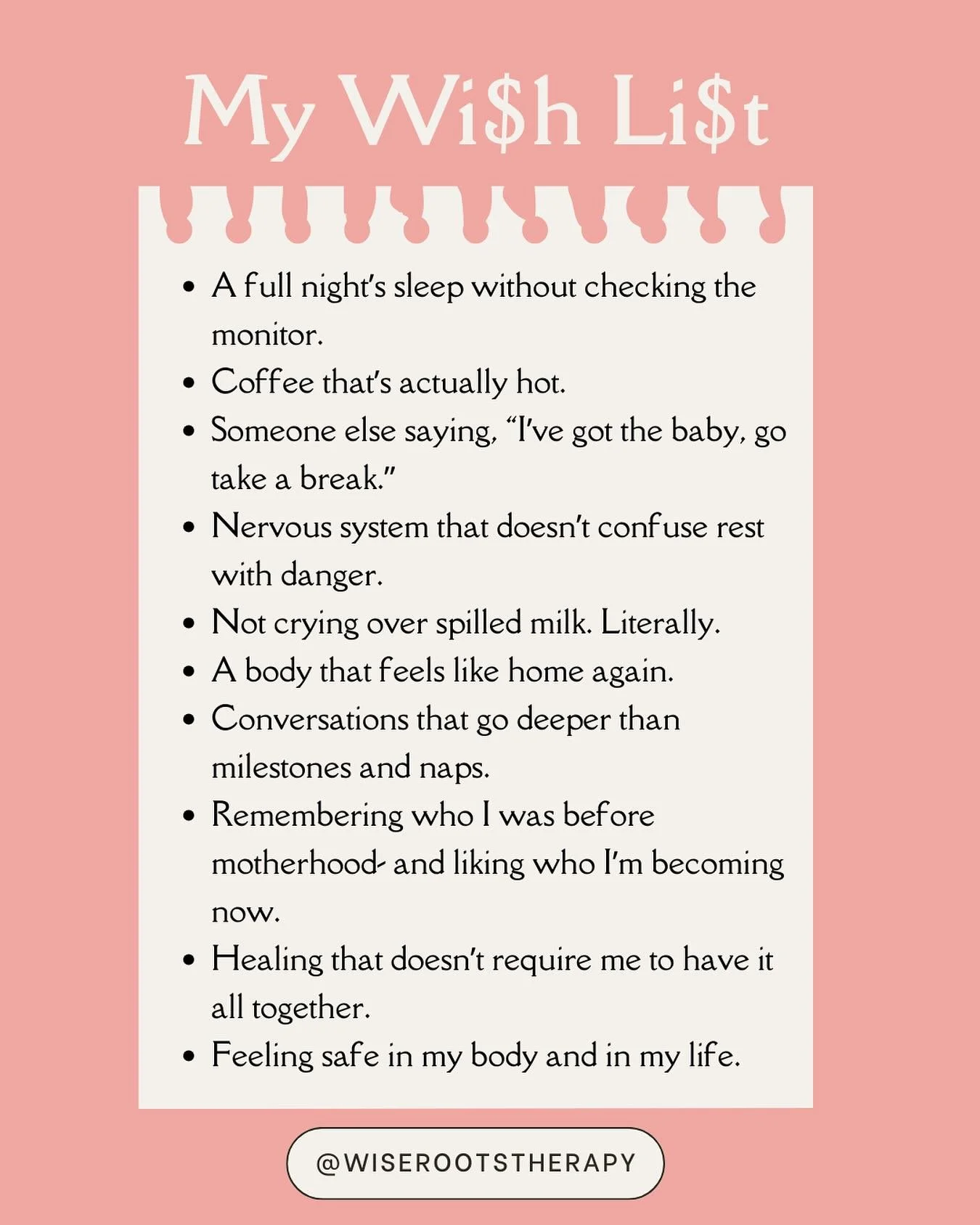 So&hellip; I&rsquo;m gonna be that girl. Hopping on a Taylor Swift trend way after everyone else. 😅 

My Wi$h Li$t lately ✨
It&rsquo;s less &ldquo;stuff&rdquo; and more &ldquo;state of being.&rdquo;

Motherhood has a way of bringing up everything: t