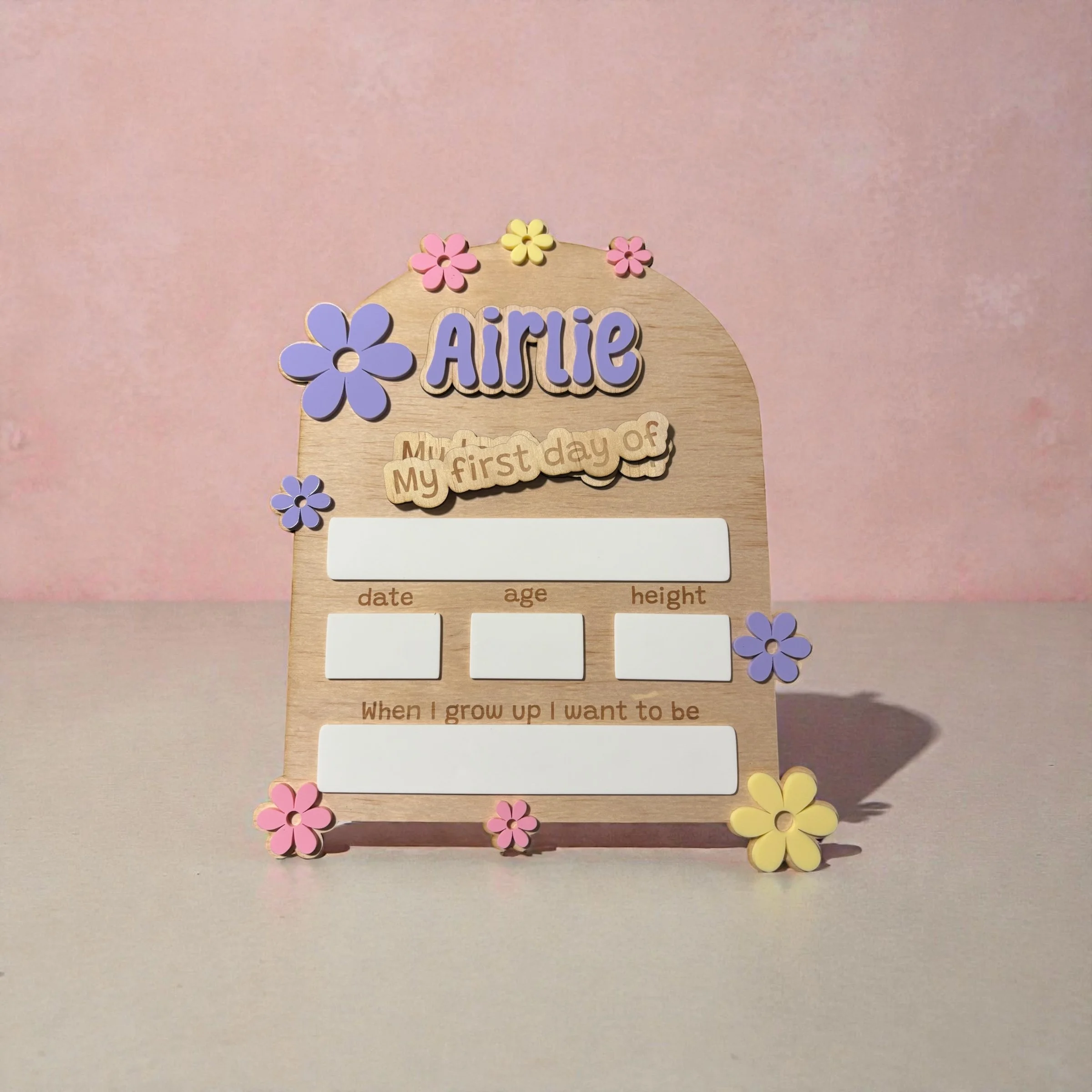Personalised Wooden Milestone Board- Flower Power