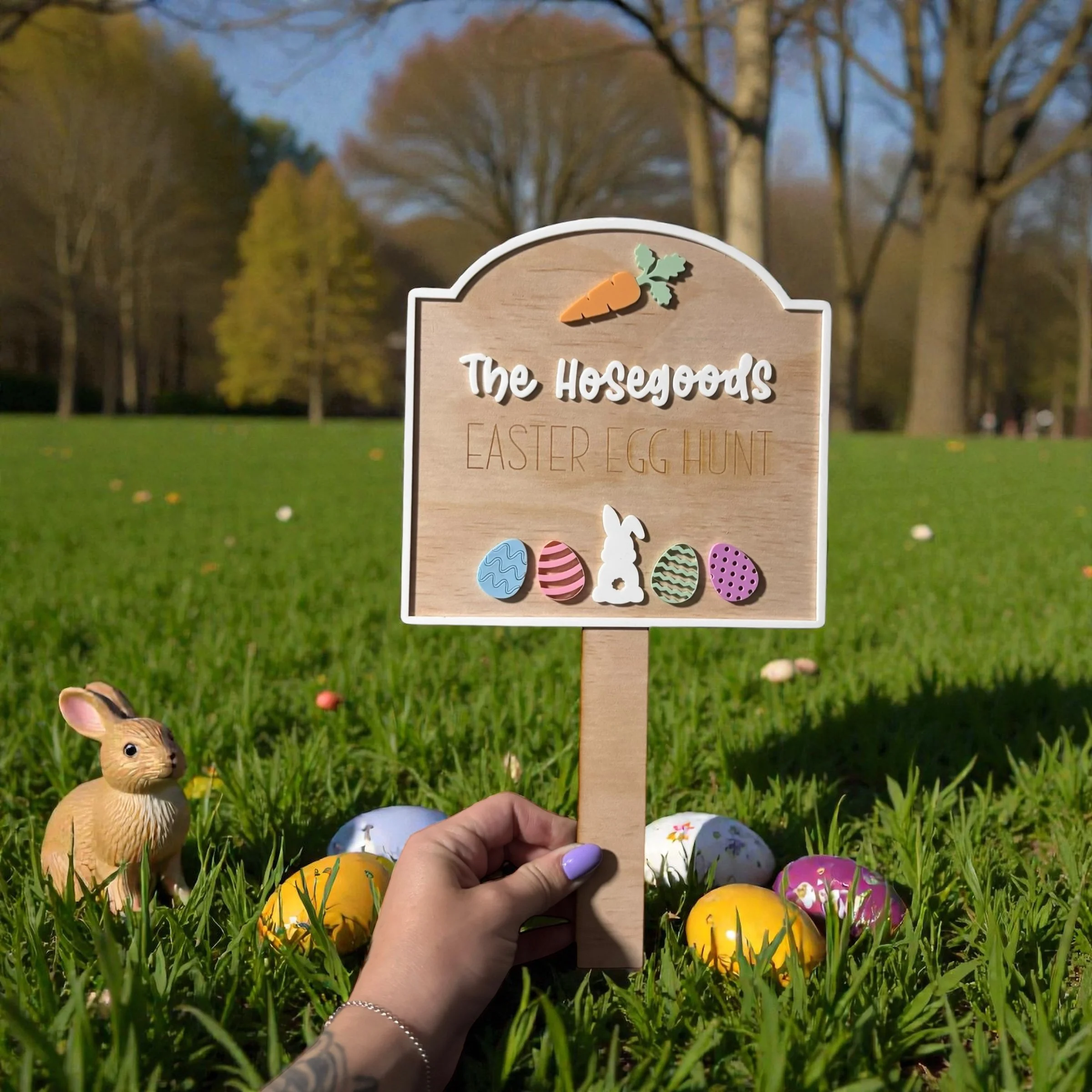 Personalised Easter Egg Hunt Plaque