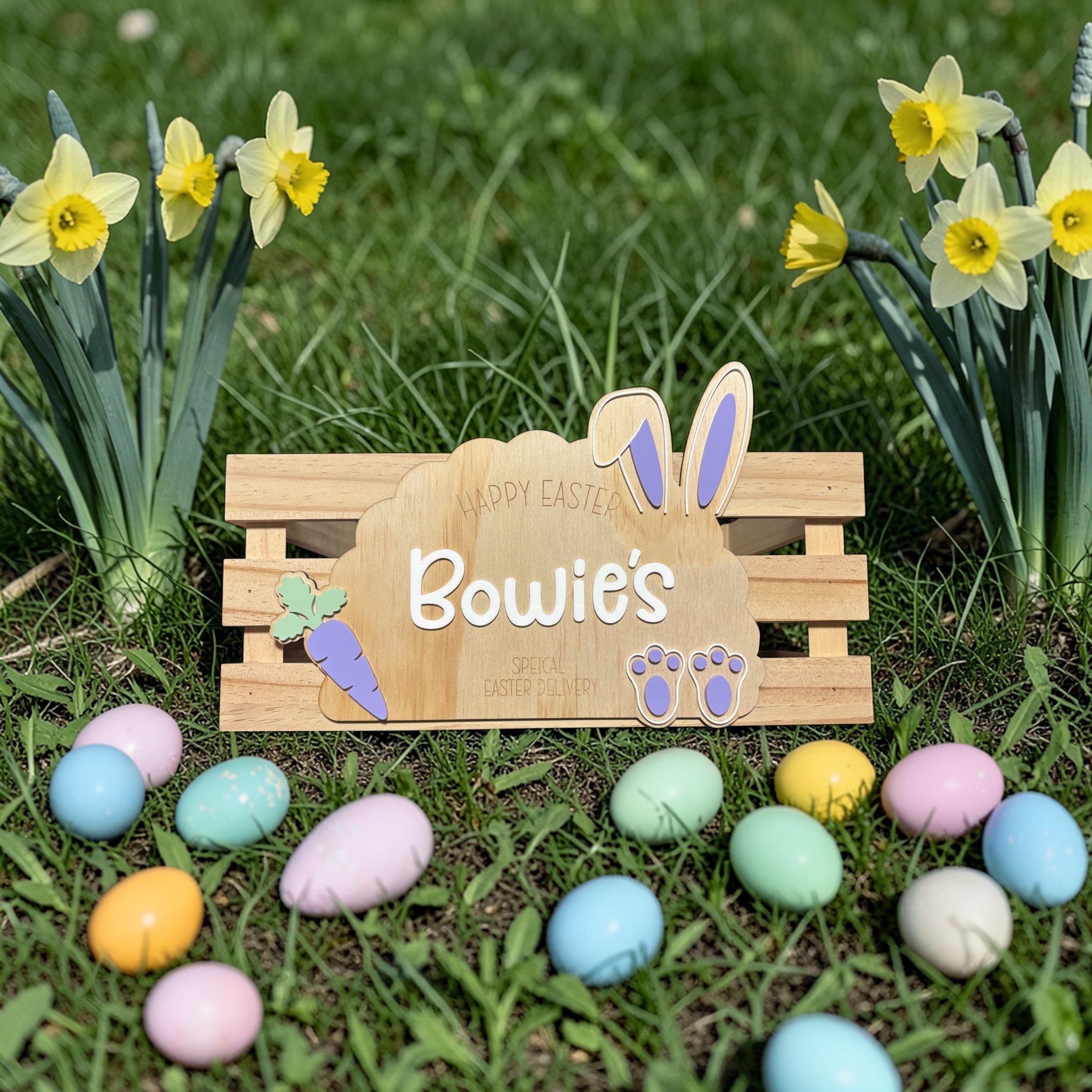 Easter Bunny + Carrot Plaque