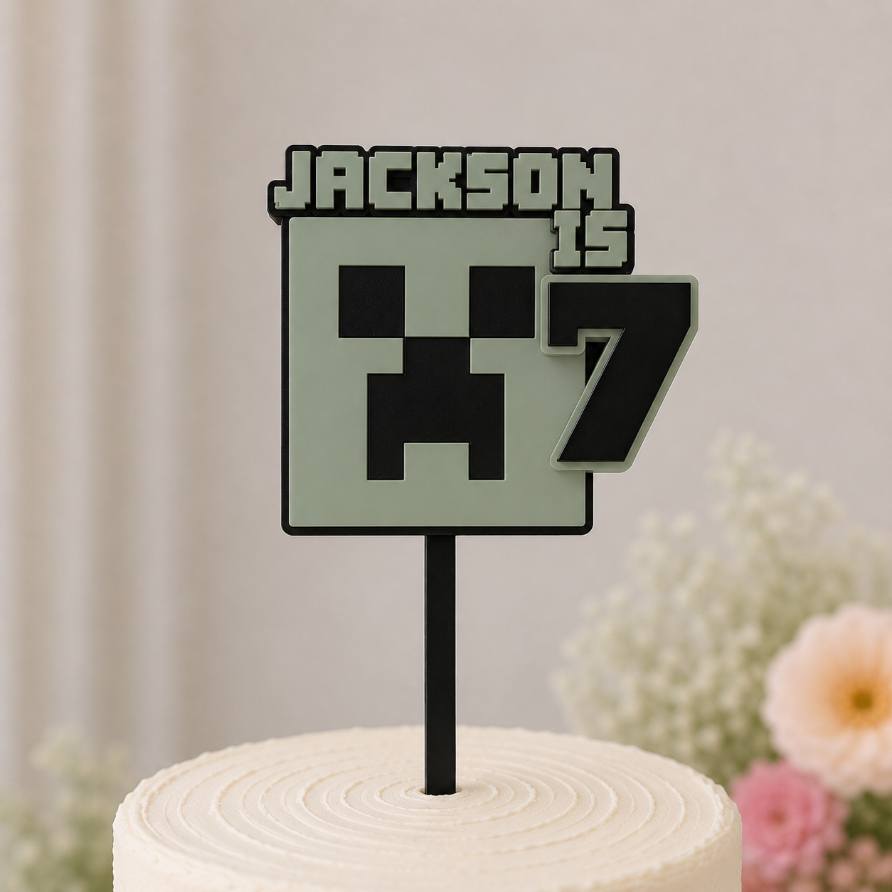 Personalised Minecraft Cake Topper