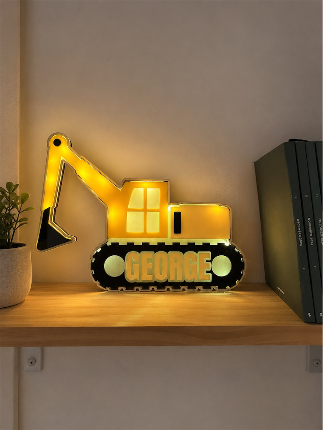 Personalised Digger LED Light