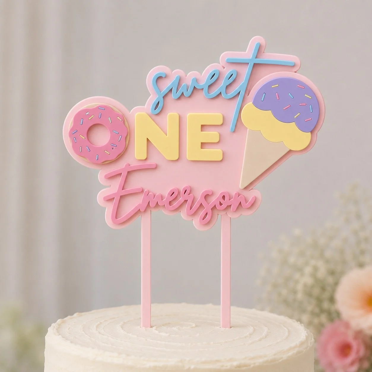 Sweet Ice Cream Cake Topper