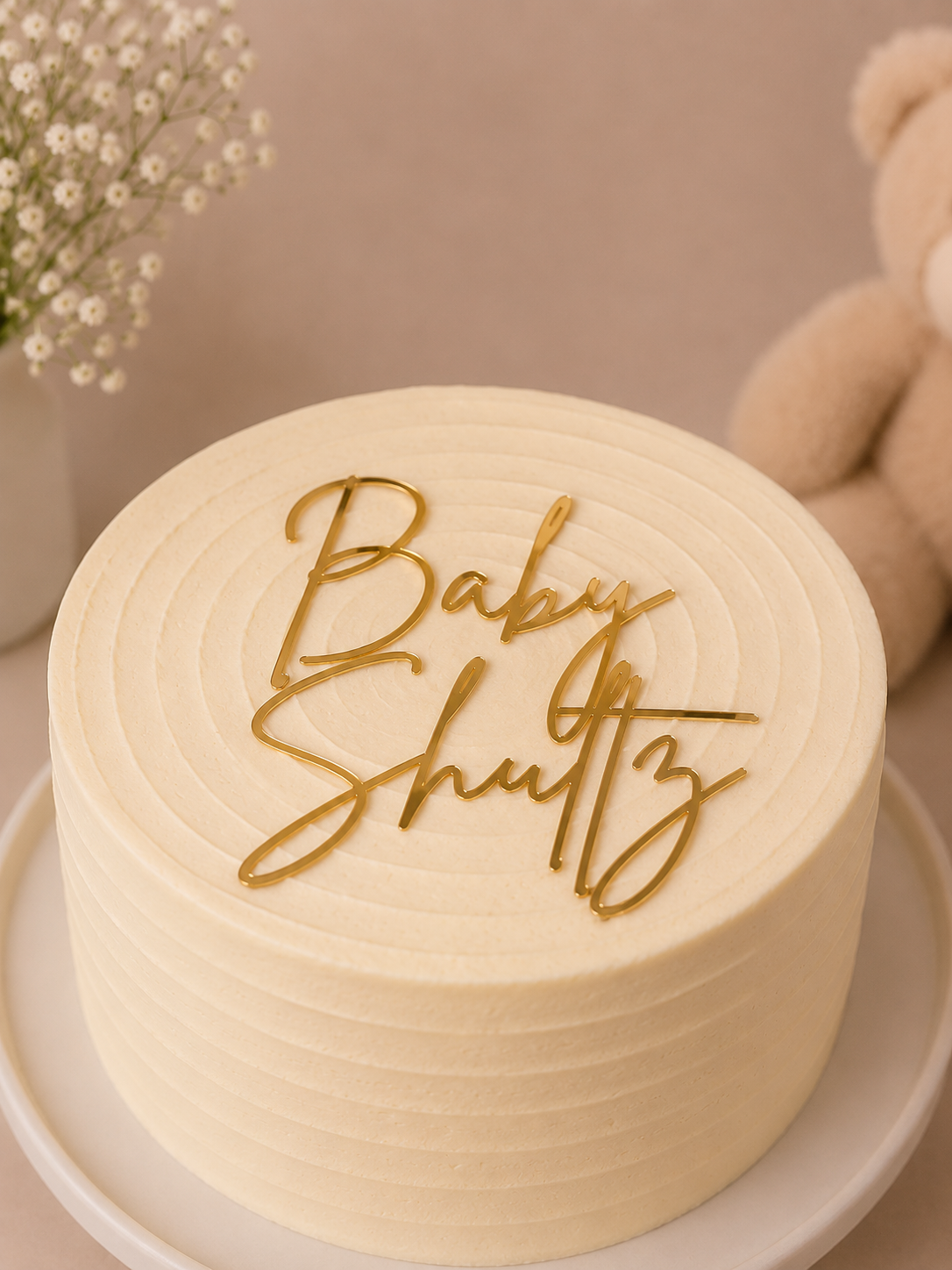 Mirror Gold Flat Cake Topper