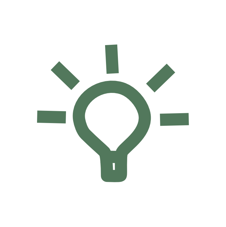 Dark green thought leadership bulb