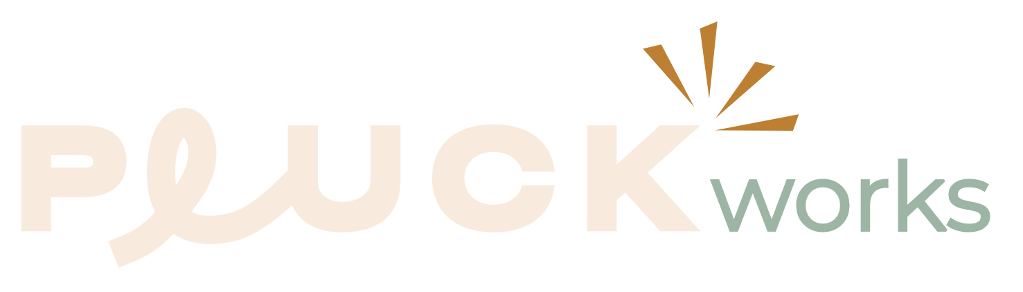 Logo for Puck Works featuring stylized text with a fireworks graphic
