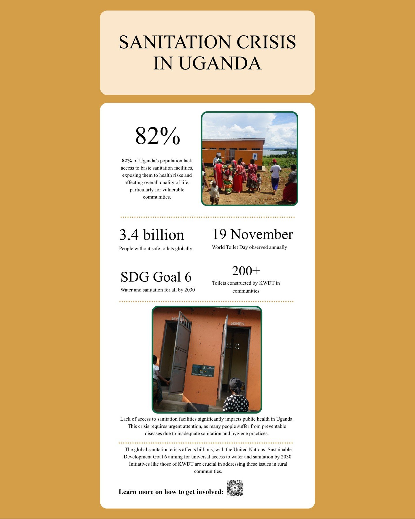❓Did you know that 82% of Uganda&rsquo;s population lacks access to proper sanitation facilities? 🚽