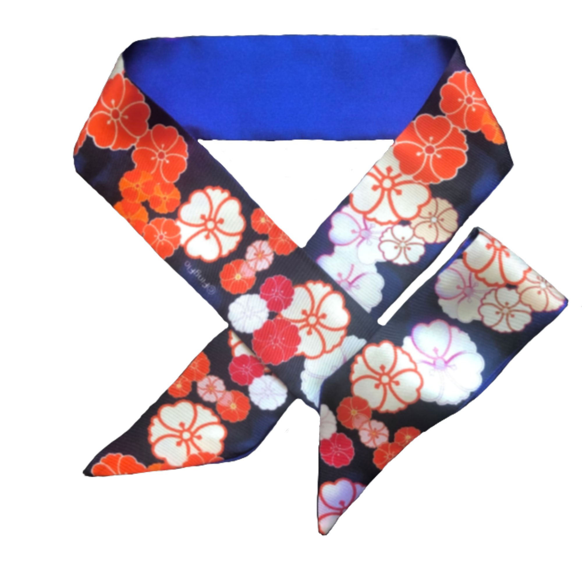 Blue PopFlo Silk Twilly