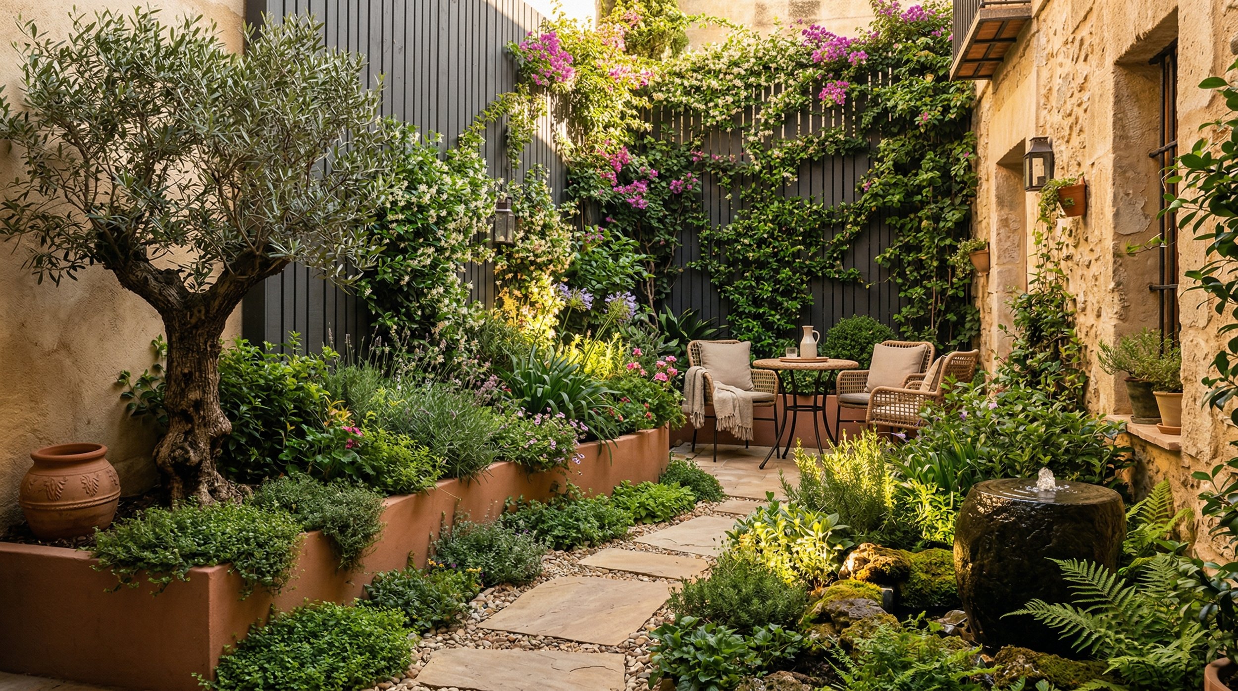 Un jardín pequeño no es un jardín grande con menos plantas. Es un reto de diseño completamente distinto.