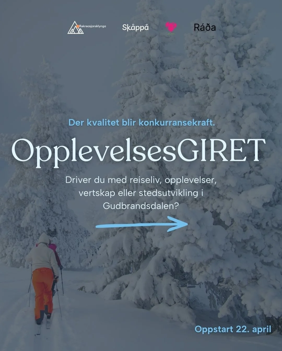 Det er ingen tvil om at Gudbrandsdalen har mye fint &aring; by p&aring;. Vi har en eventyrdal med nydelig natur, godt klima og mange fantastiske tilbud! 🏔️⛷️🏨☀️
Men hvordan skaper vi opplevelser som virkelig skiller seg ut, og gir varig inntrykk, b