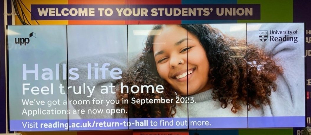 Digital Screen AD in Reading University Student Union