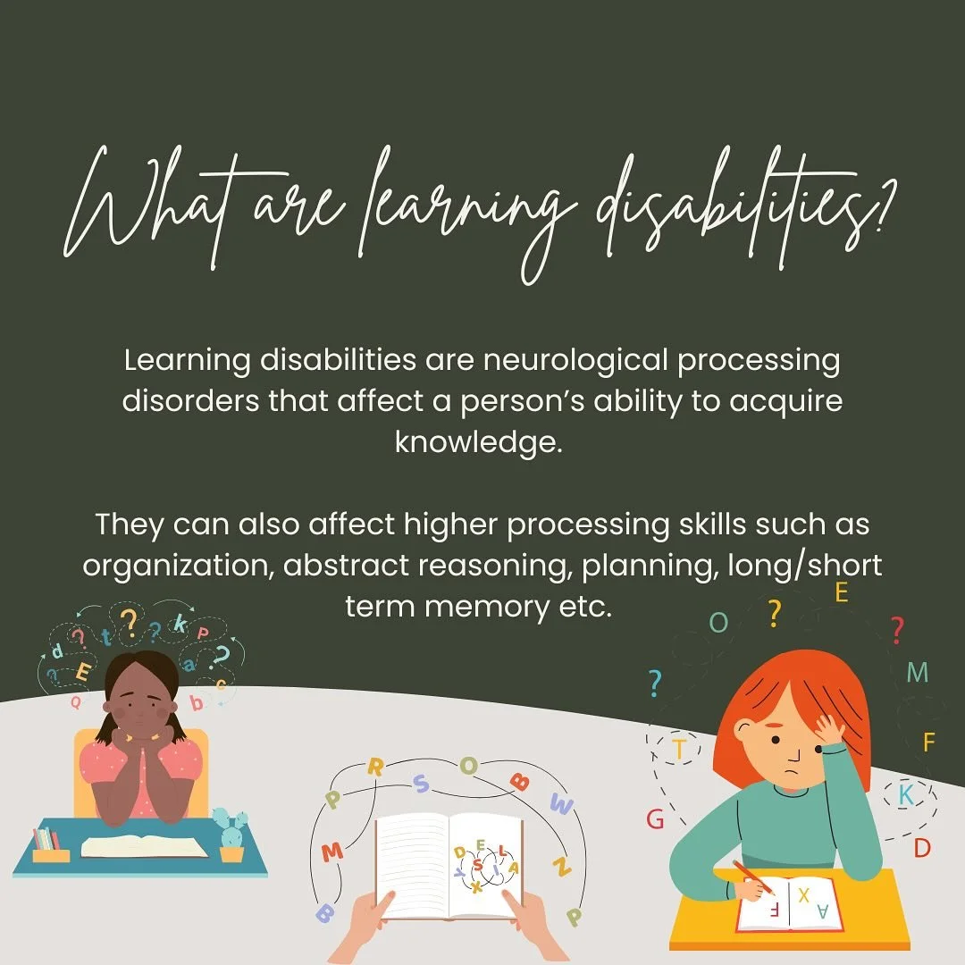 Learning disabilities are neurological conditions that affect how individuals process, understand, or retain information. They can impact skills like reading, writing, math, or organization. These disabilities are not related to intelligence, but rat
