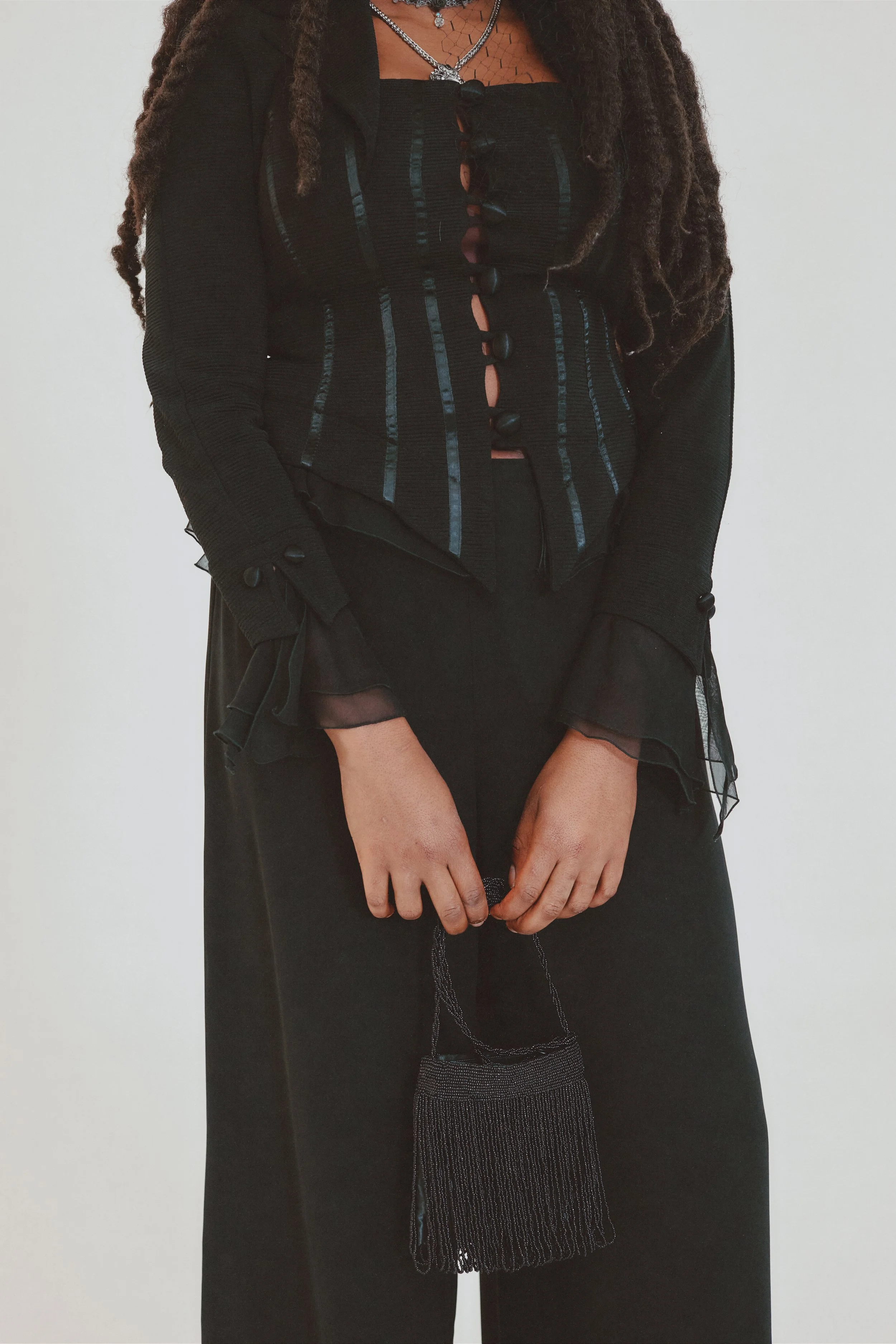 Mini Beaded Glass Fringe Evening Bag