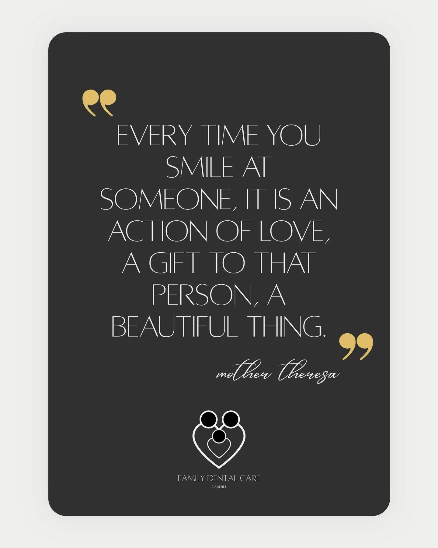 We couldn&rsquo;t think of a quote more fitting for a gloomy Monday at the end of a very long winter. Never forget the power that your smile holds ✨

✨ hello@familydentalcardiff.com
✨ 029 2056 7000